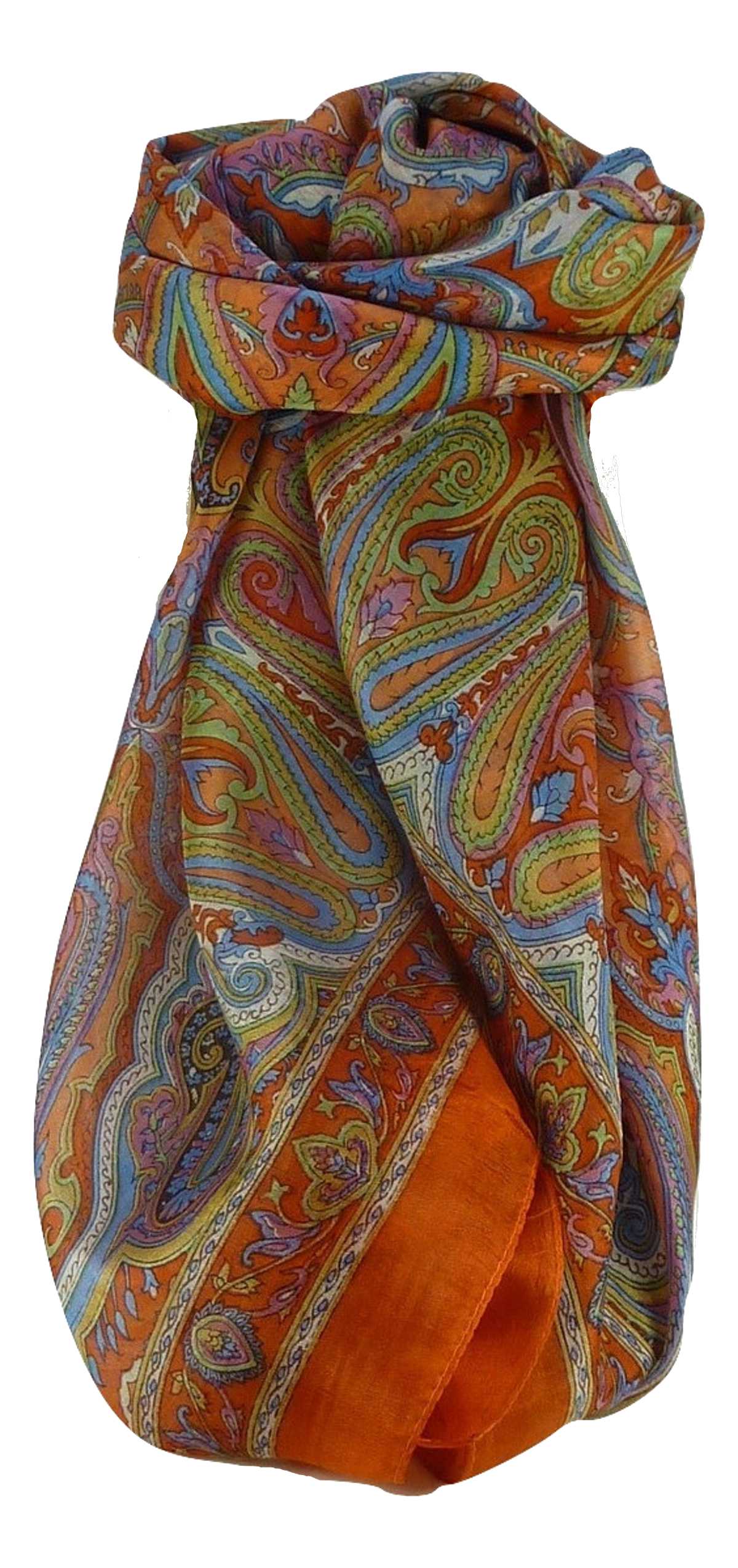 Echarpe Traditional Soie de Mûrier Queta Terracotta  de Pashmina & Silk 