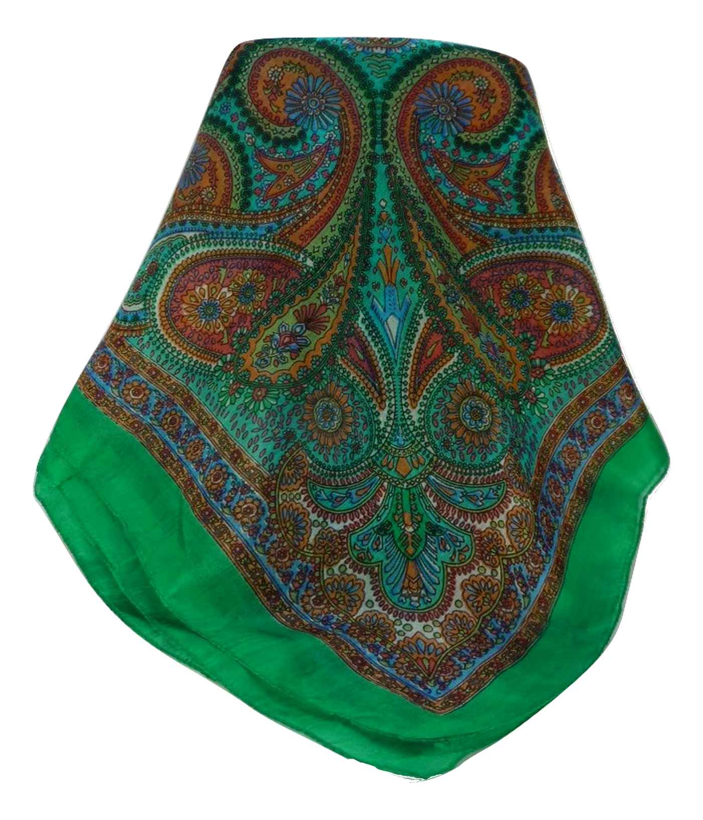 Mulberry Silk Traditional Square Scarf Zee Emerald by Pashmina & Silk