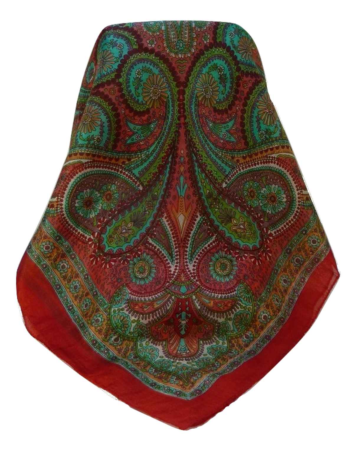 Mulberry Silk Traditional Square Scarf Zee Scarlet by Pashmina & Silk