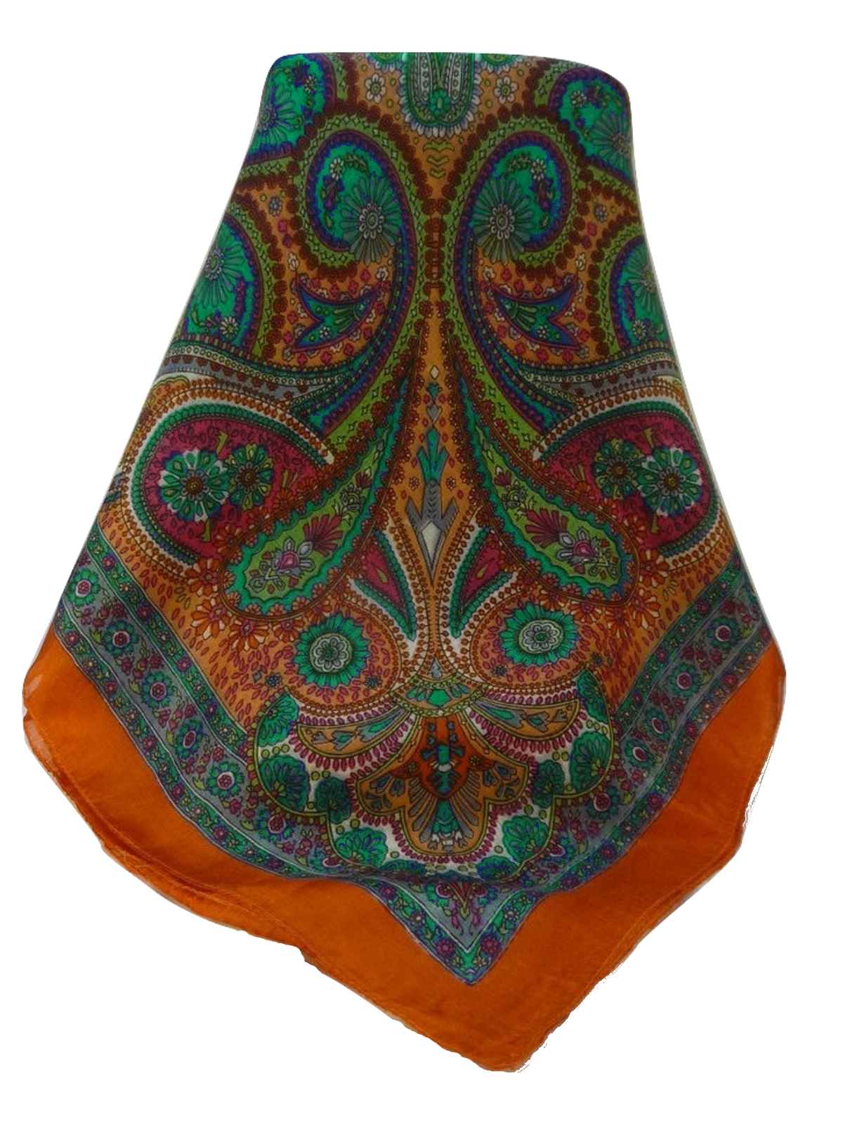 Mulberry Silk Traditional Square Scarf Zee Terracotta by Pashmina & Silk