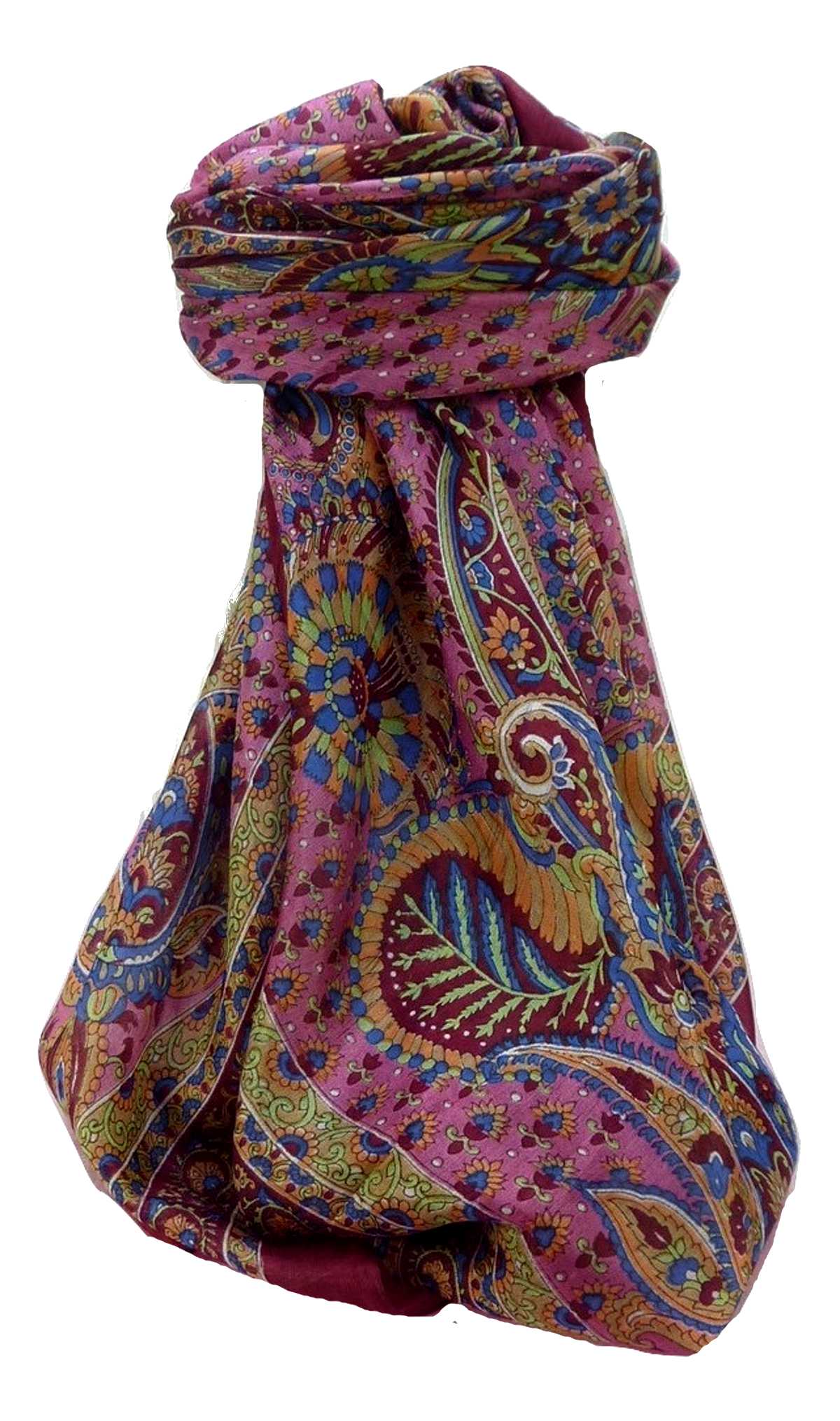 Tradizionale Sciarpa Quadrata di Seta Osh Wine di Pashmina & Silk