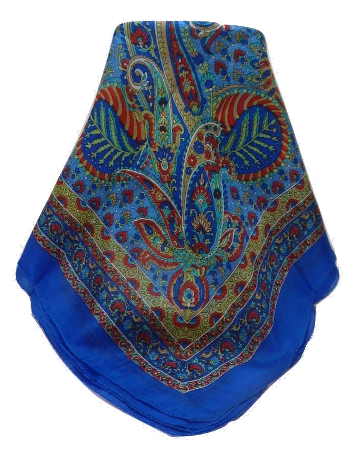 Tradizionale Sciarpa Quadrata di Seta Osh Blue di Pashmina & Silk