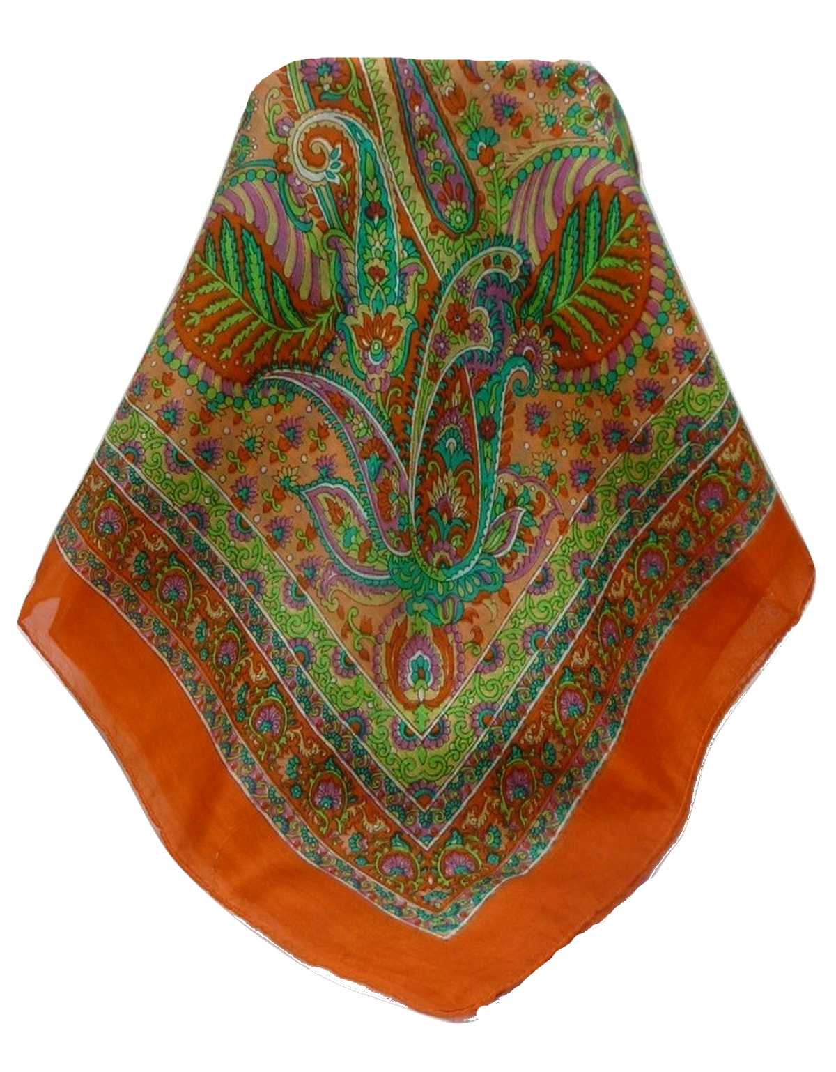 Tradizionale Sciarpa Quadrata di Seta Osh Terracotta di Pashmina & Silk