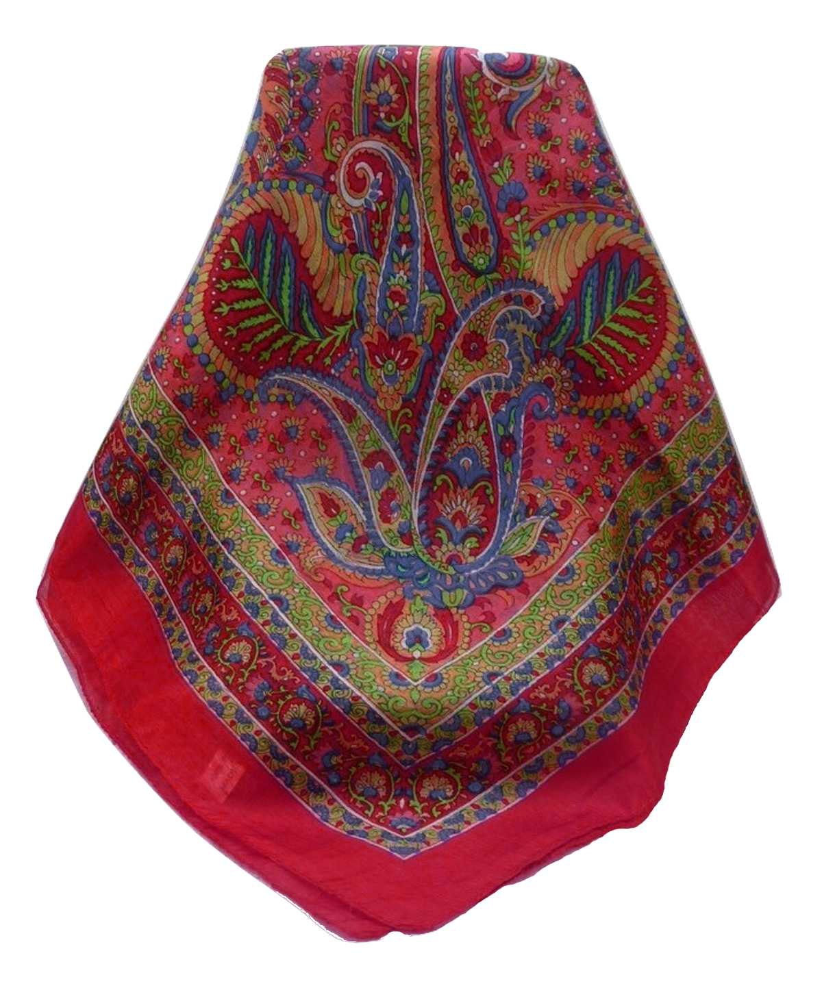 Tradizionale Sciarpa Quadrata di Seta Osh Scarlet di Pashmina & Silk