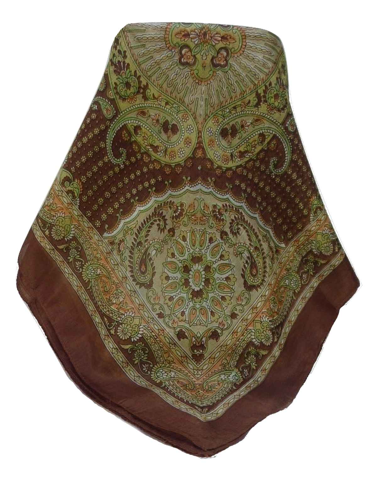 Mulberry Silk Traditional Square Scarf Omana Chocolate by Pashmina & Silk