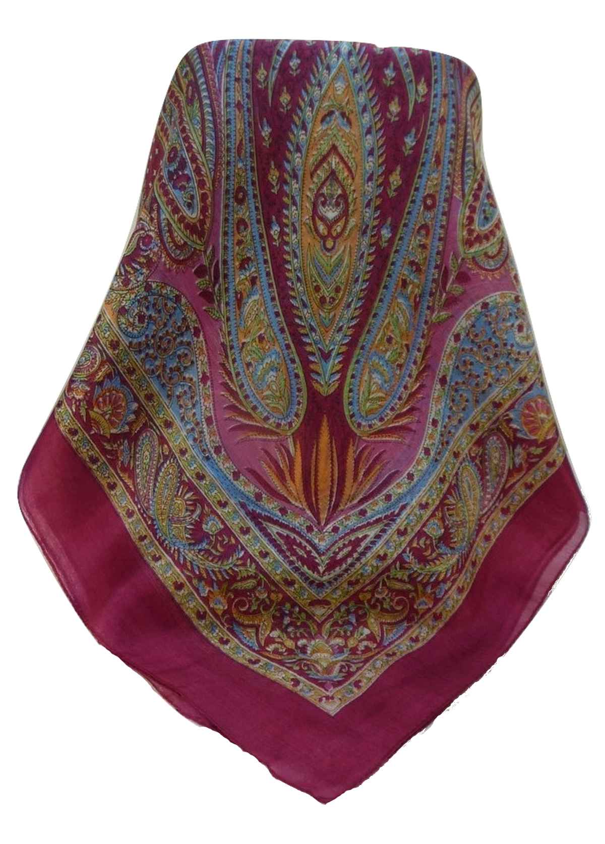 Tradizionale Sciarpa Quadrata di Seta Zayd Rose di Pashmina & Silk