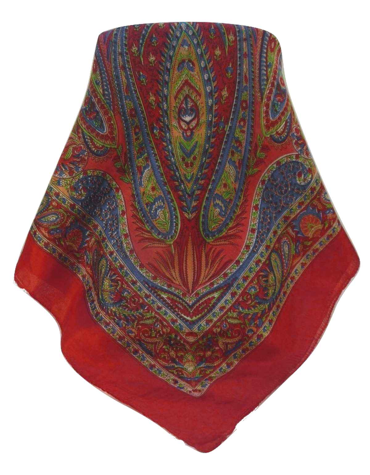 Tradizionale Sciarpa Quadrata di Seta Zayd Scarlet di Pashmina & Silk
