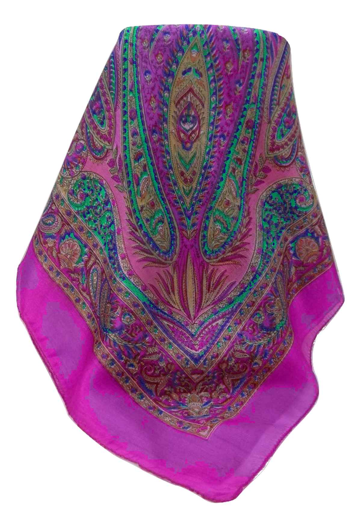 Tradizionale Sciarpa Quadrata di Seta Zayd Violet di Pashmina & Silk