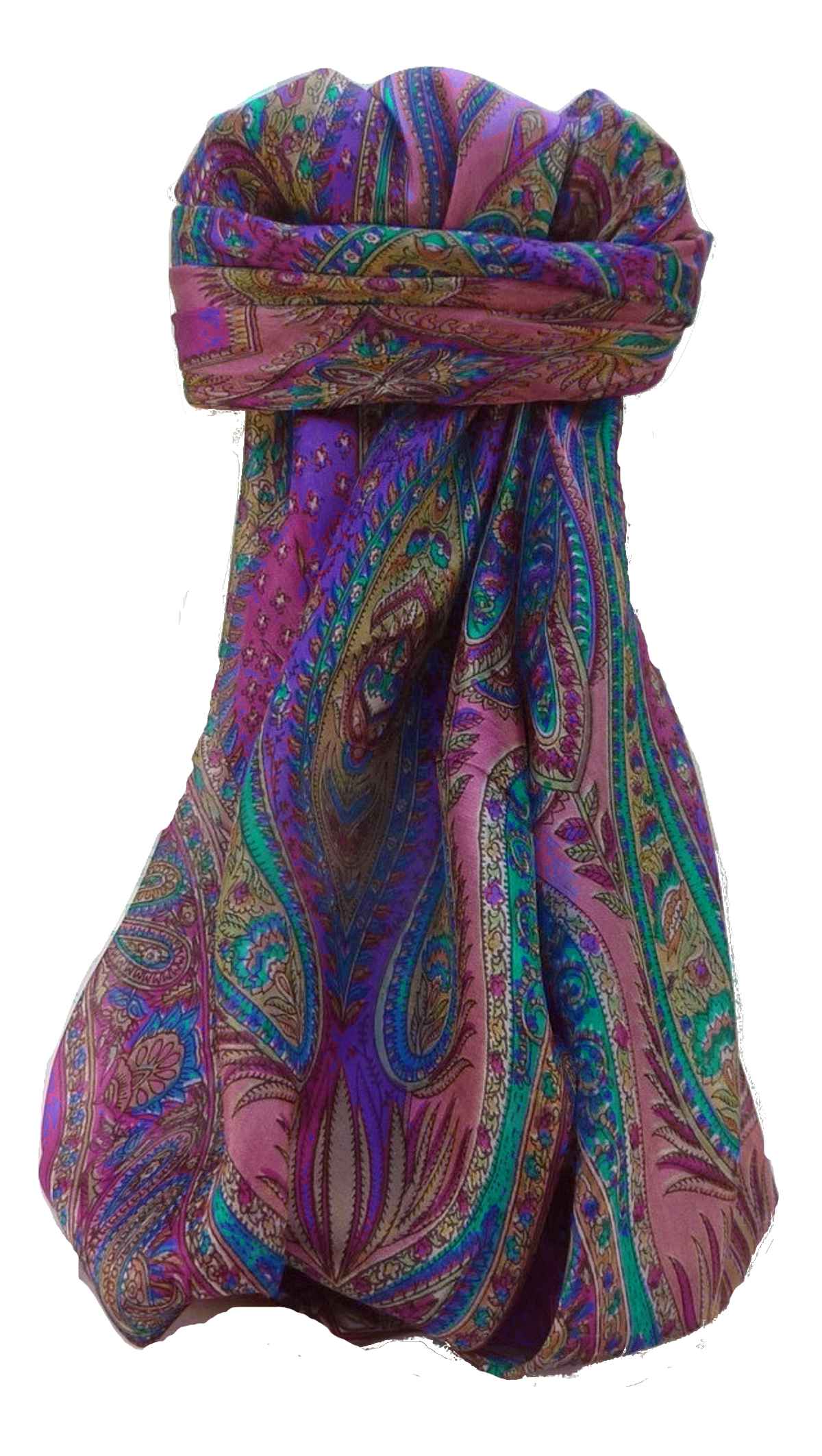 Tradizionale Sciarpa Quadrata di Seta Zayd Violet di Pashmina & Silk
