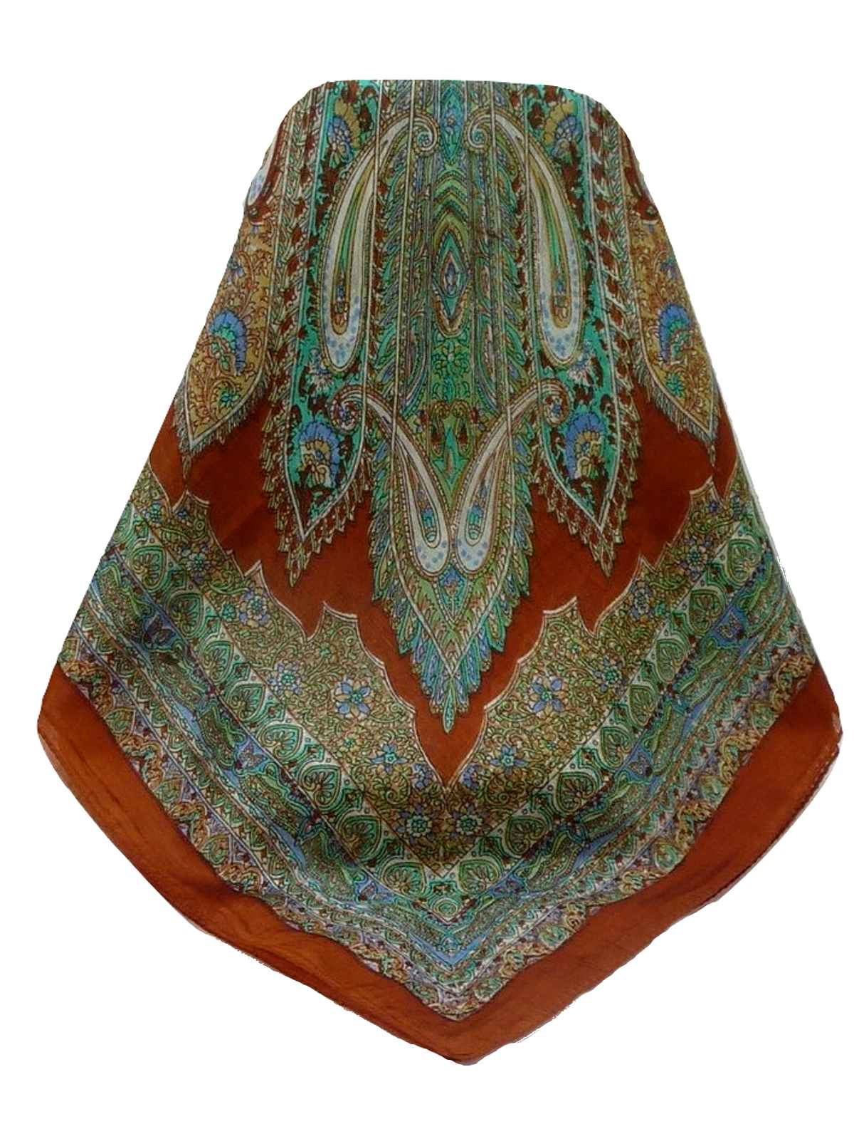 Mulberry Silk Traditional Square Scarf Vahi Copper by Pashmina & Silk
