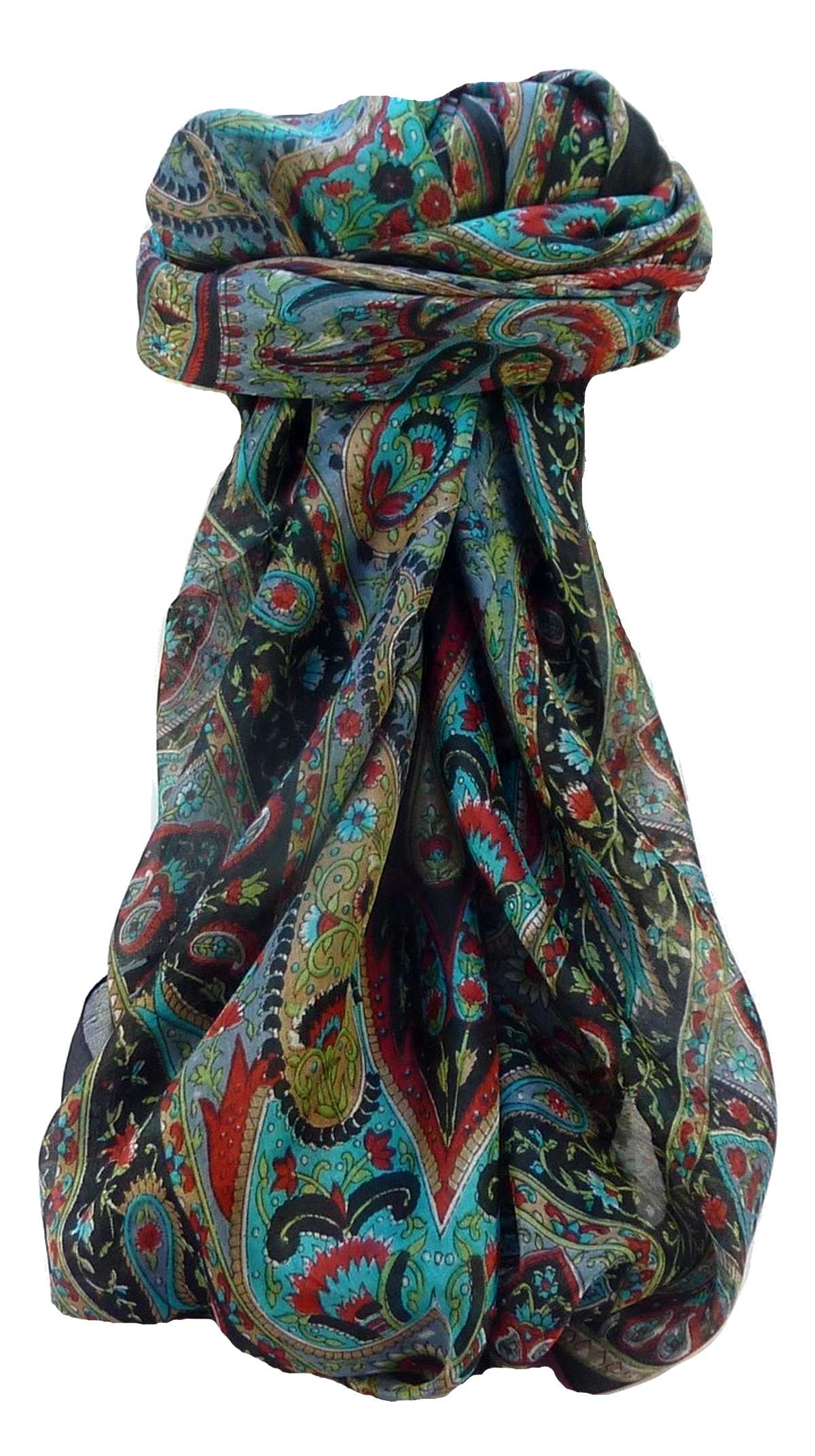 Echarpe Traditional Soie de Mûrier Yana Black de Pashmina & Silk 