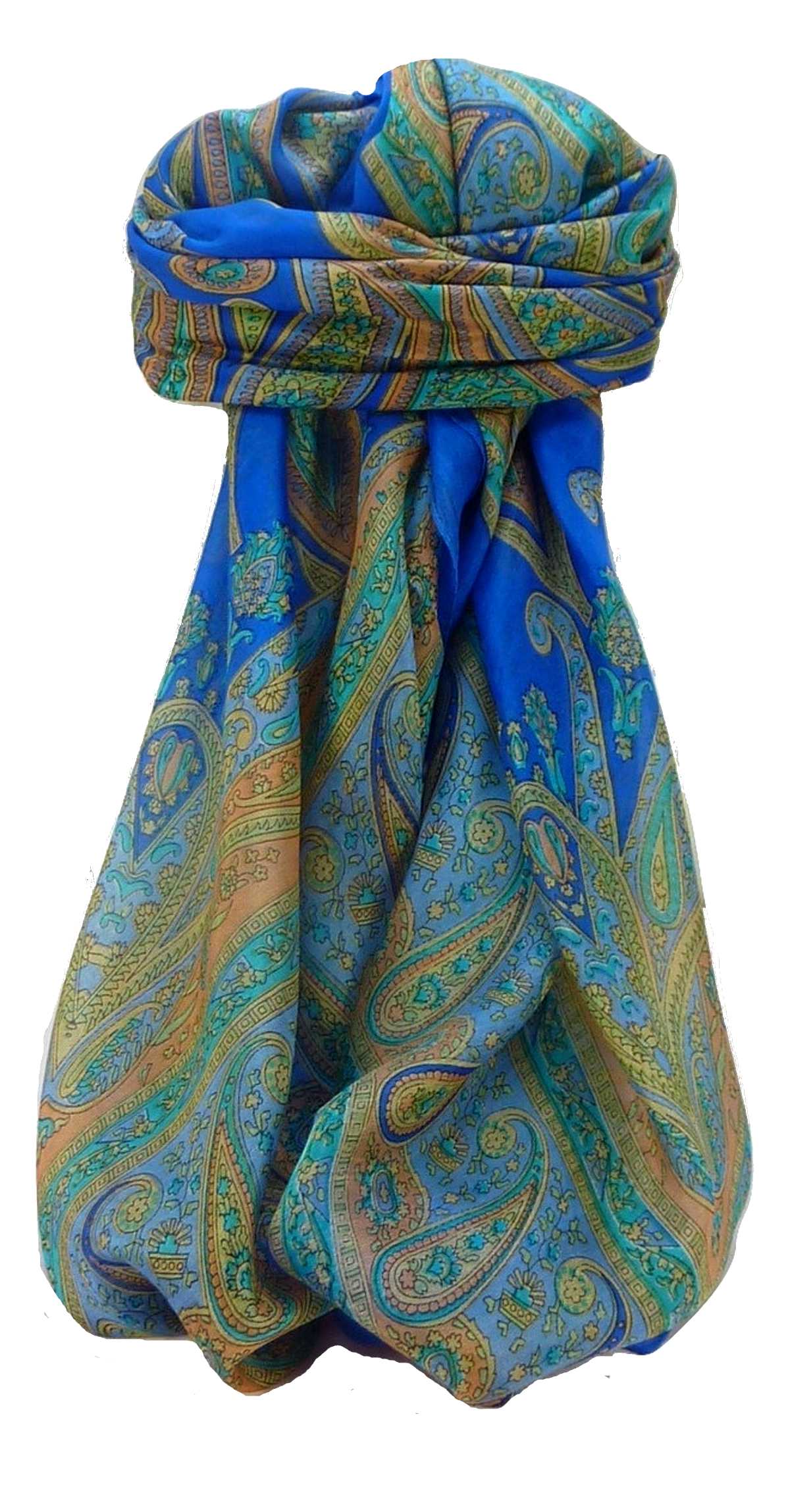 Echarpe Traditional Soie de Mûrier Yana Blue de Pashmina & Silk 