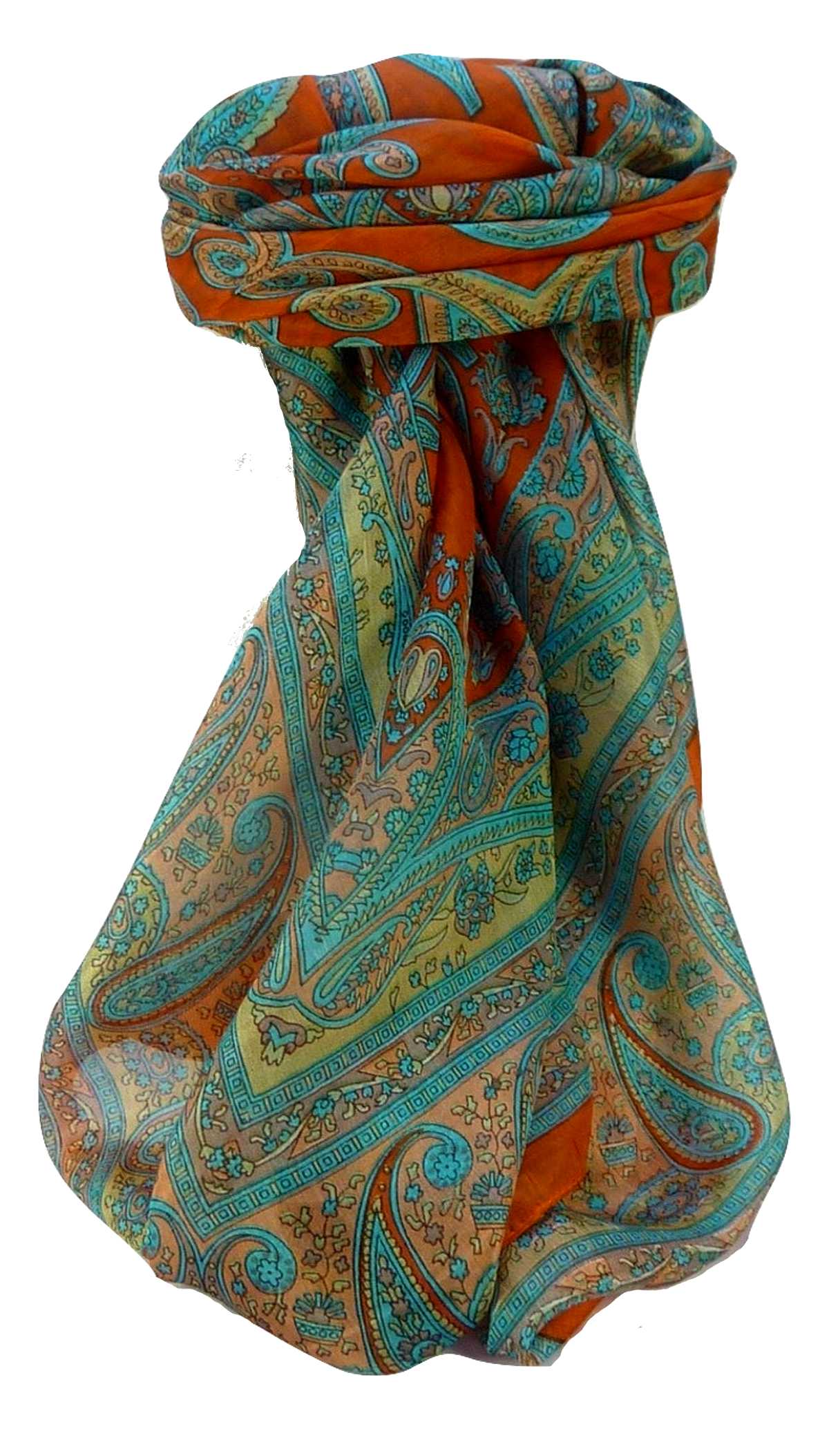 Echarpe Traditional Soie de Mûrier Yana Terracotta de Pashmina & Silk 