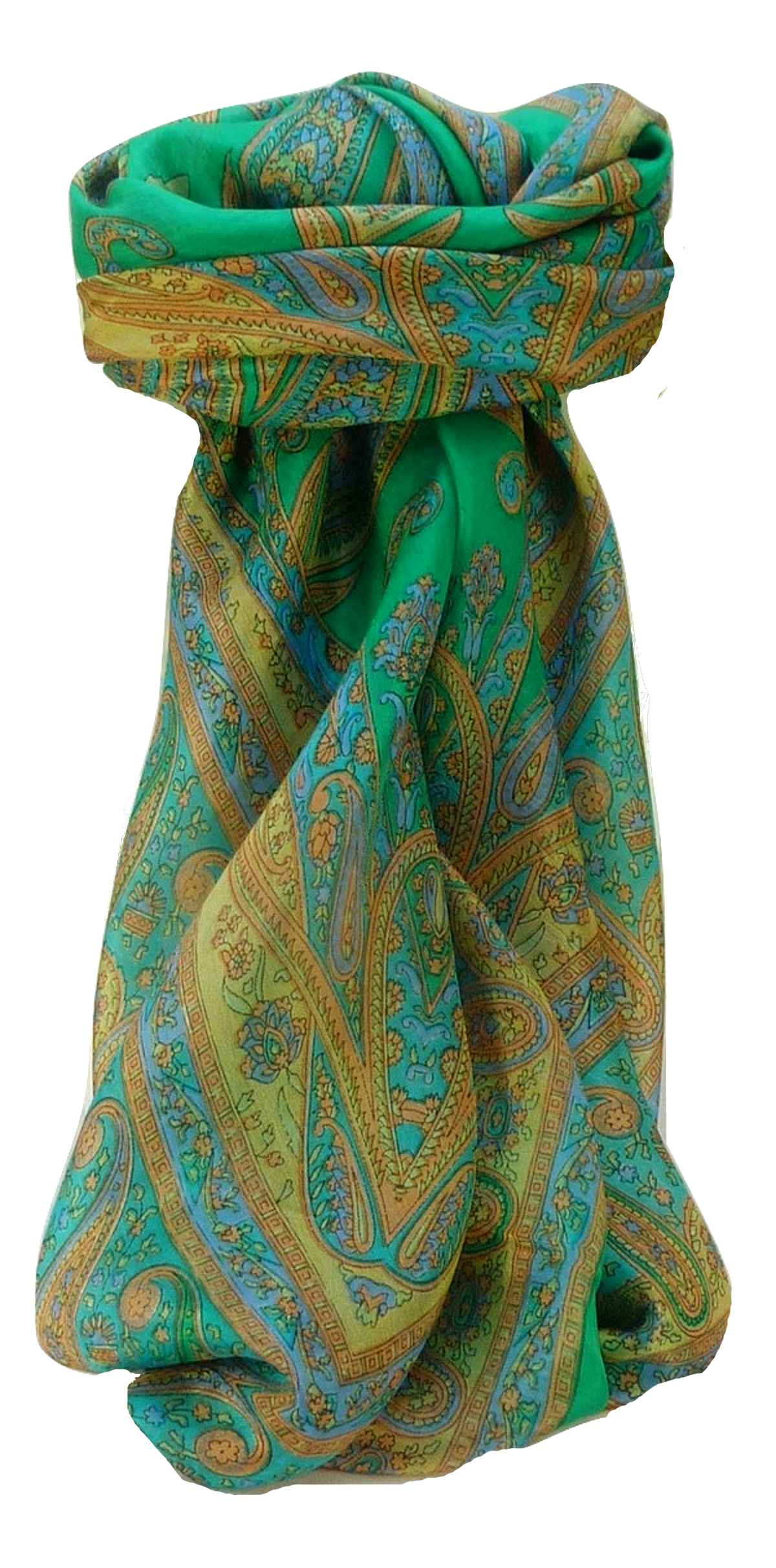 Echarpe Traditional Soie de Mûrier Yana Emerald de Pashmina & Silk 