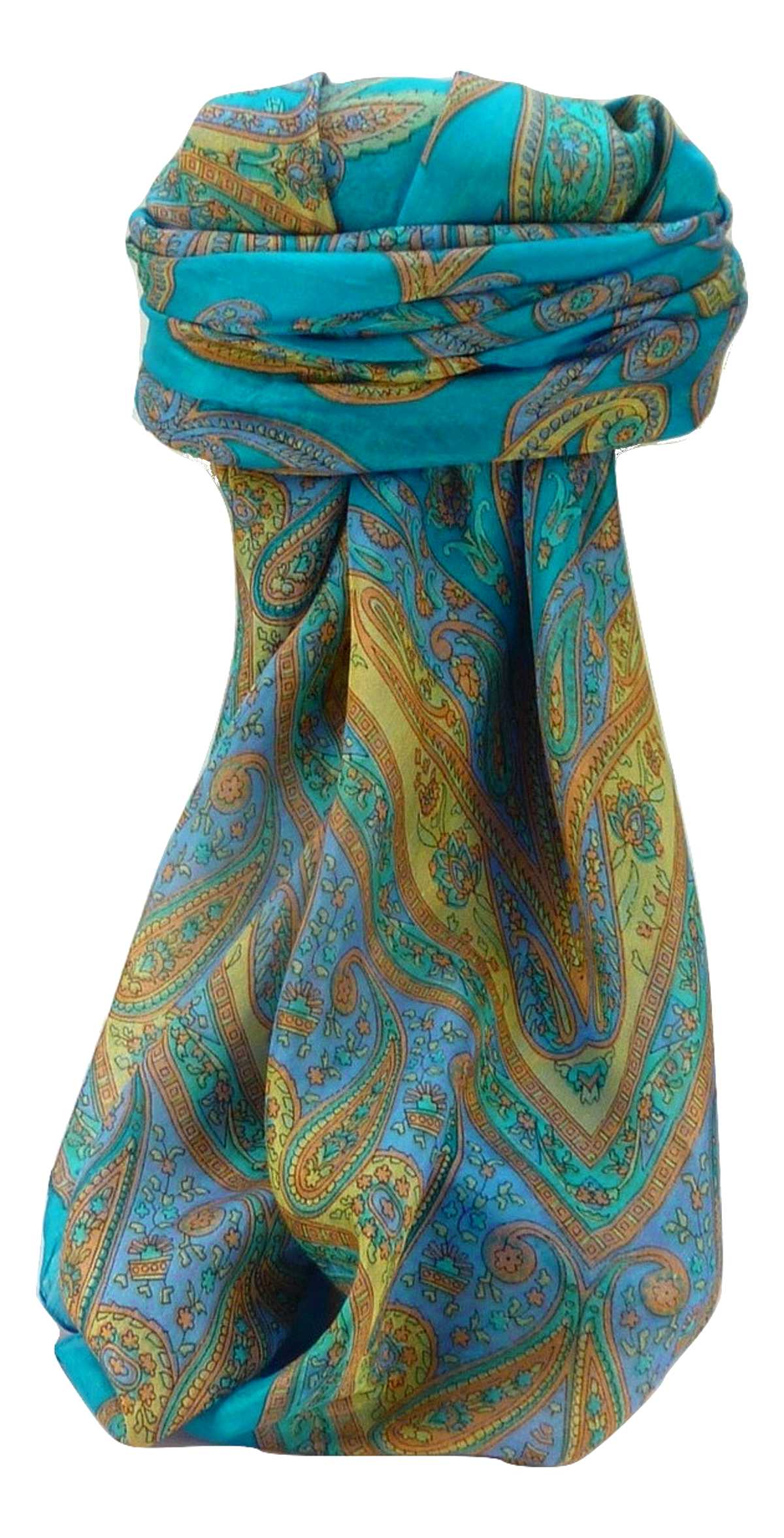 Echarpe Traditional Soie de Mûrier Yana Aqua de Pashmina & Silk 