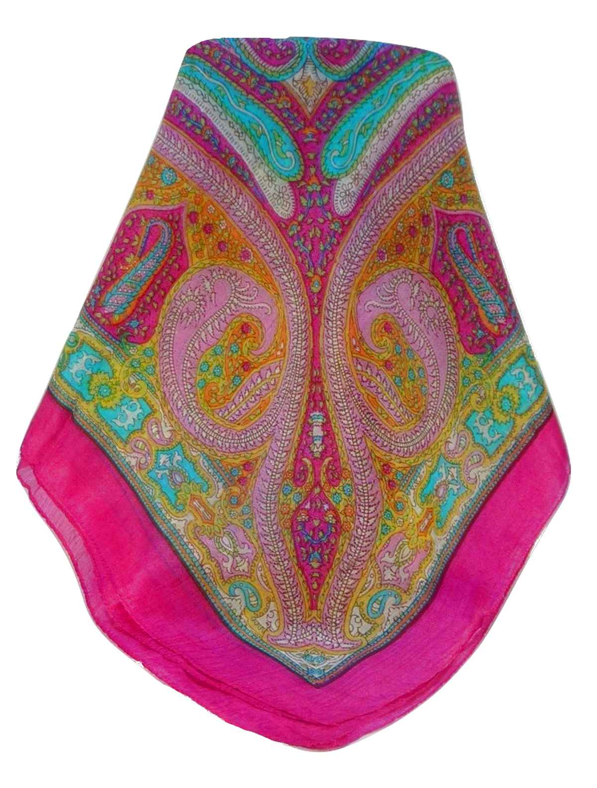 Mulberry Silk Traditional Square Scarf Vayvia Cerise by Pashmina & Silk
