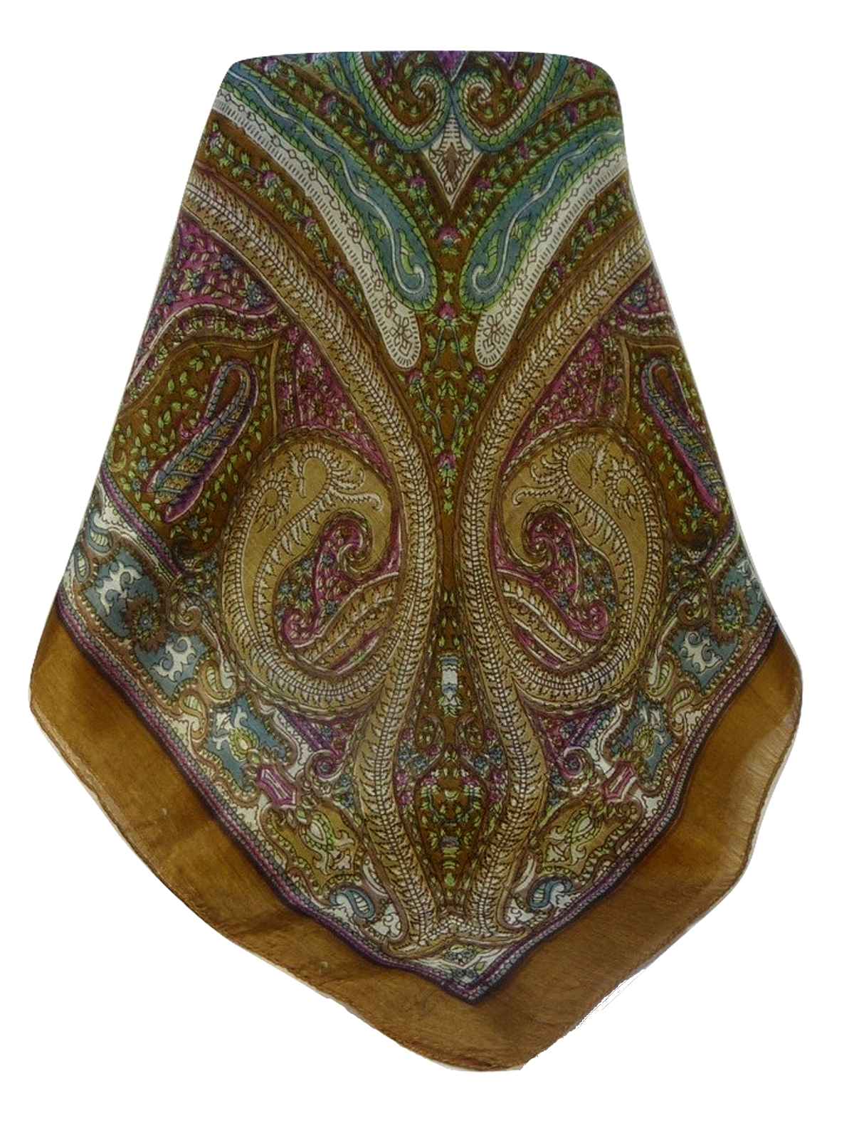 Mulberry Silk Traditional Square Scarf Vayvia Chestnut by Pashmina & Silk