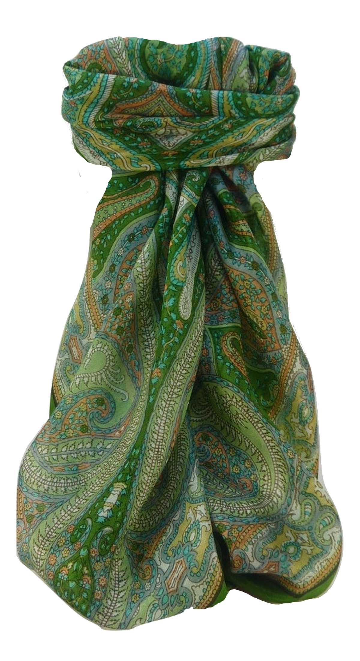 Mulberry Silk Traditional Square Scarf Vayvia Sage by Pashmina & Silk