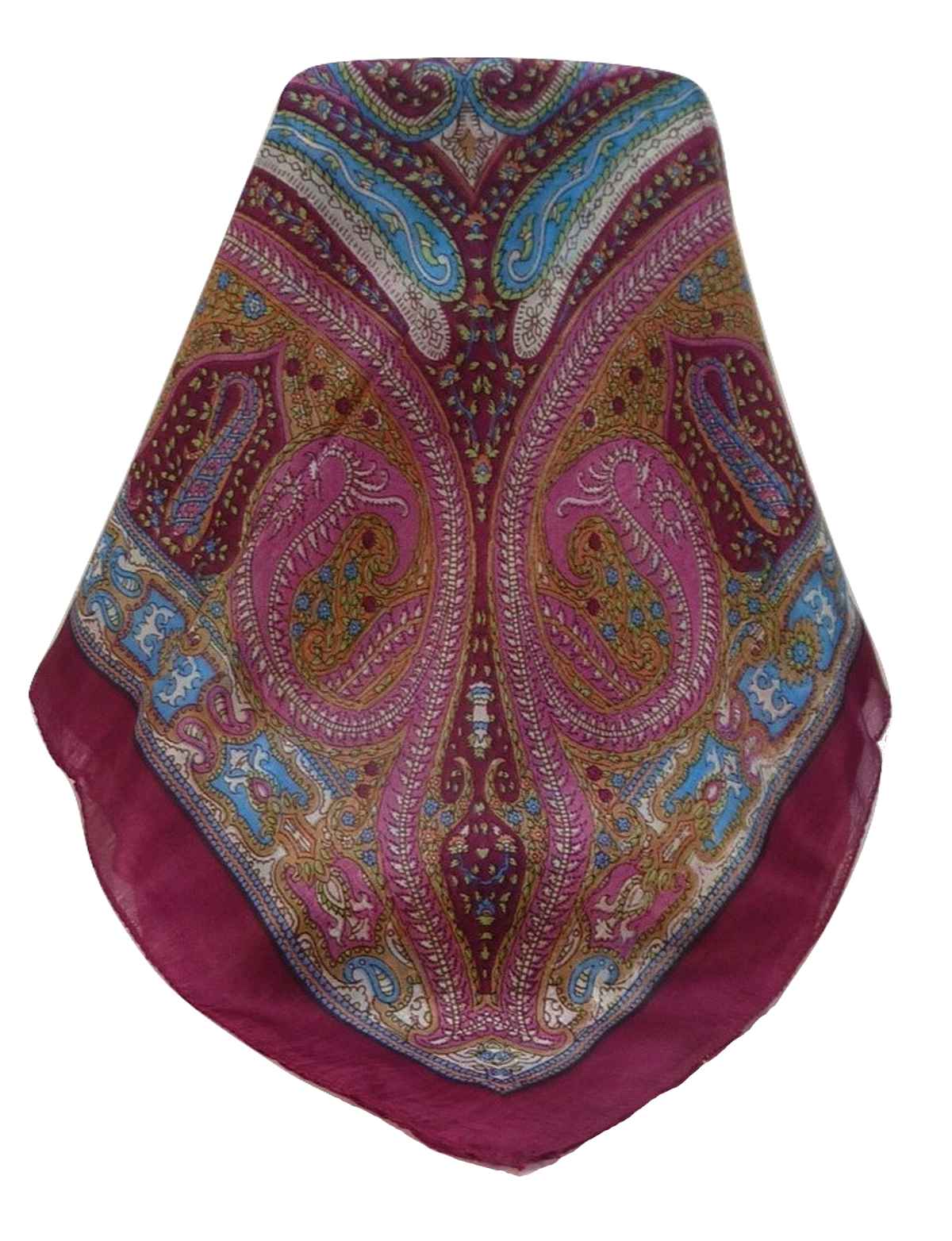 Mulberry Silk Traditional Square Scarf Vayvia Rose by Pashmina & Silk