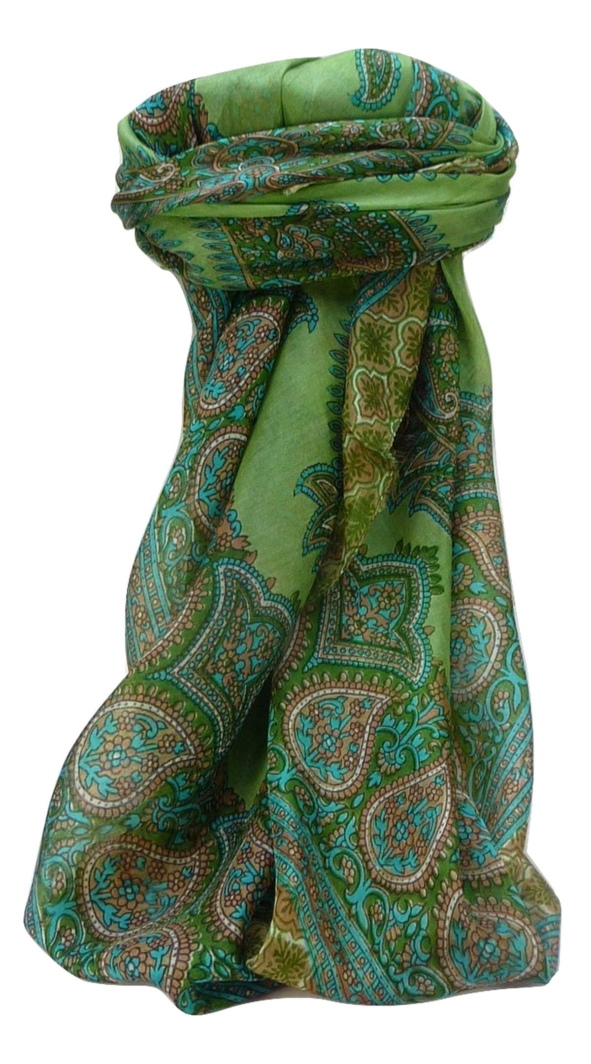 Mulberry Silk Traditional Square Scarf Obi Sage by Pashmina & Silk