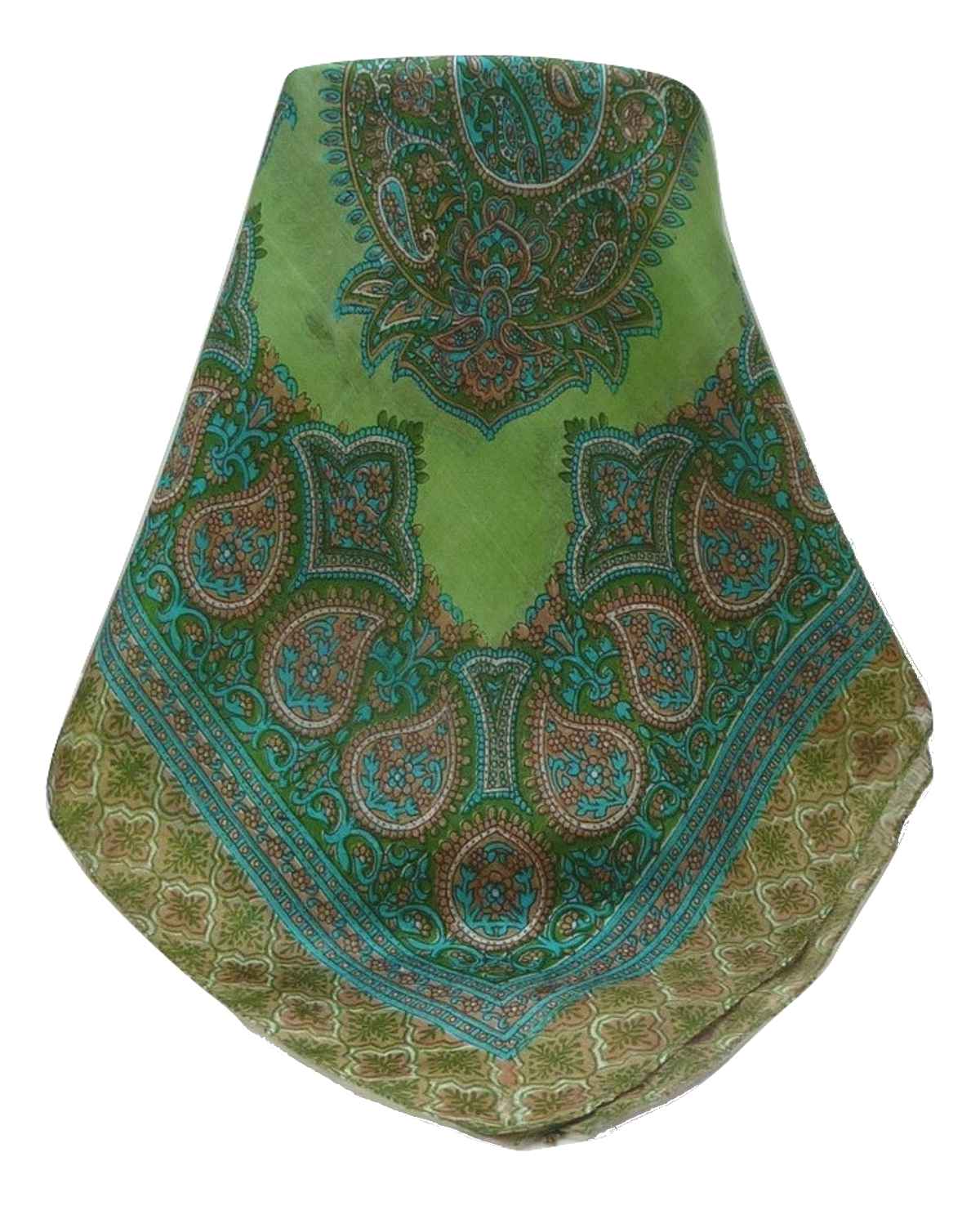 Mulberry Silk Traditional Square Scarf Obi Sage by Pashmina & Silk