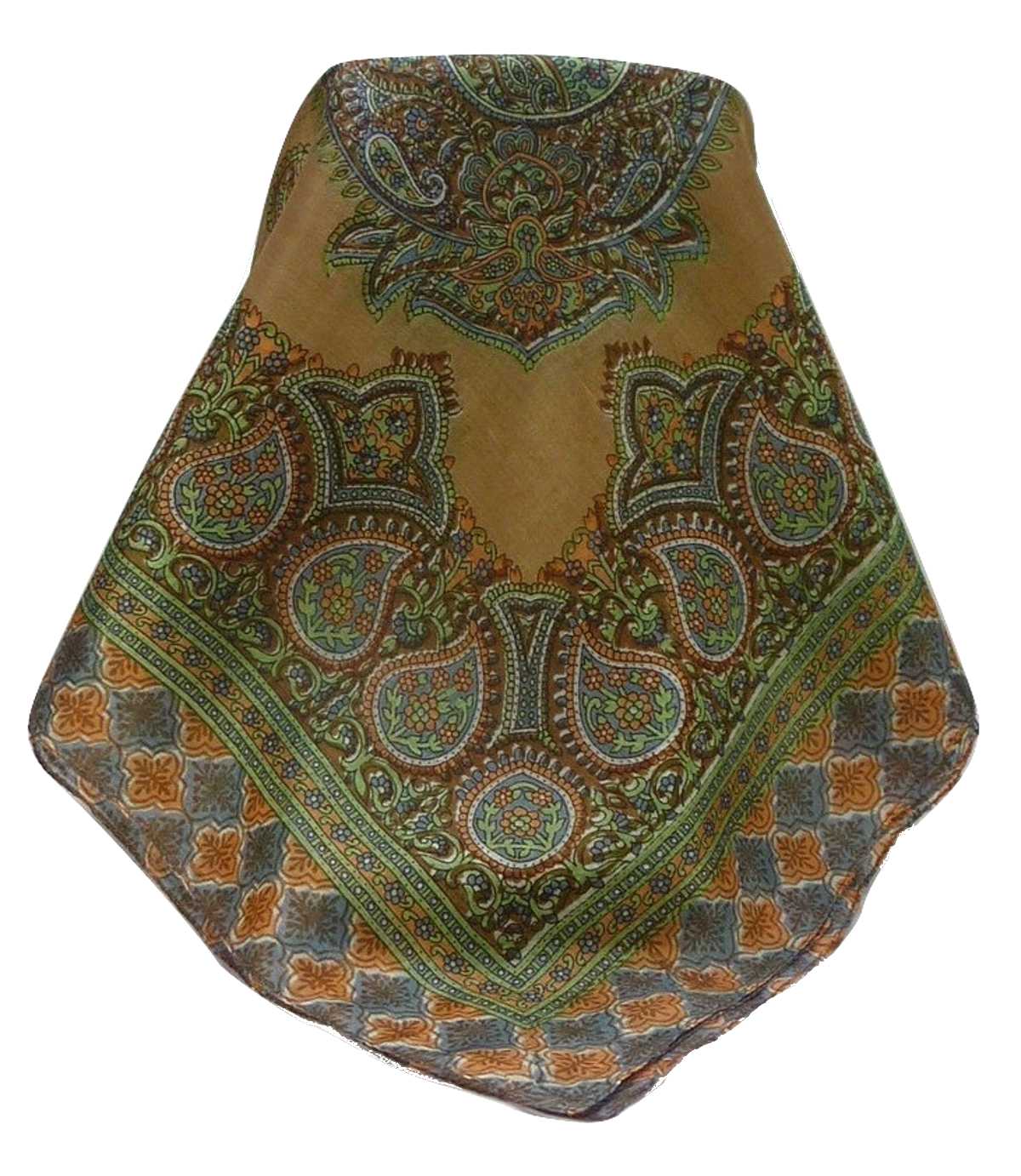 Mulberry Silk Traditional Square Scarf Obi Chestnut by Pashmina & Silk