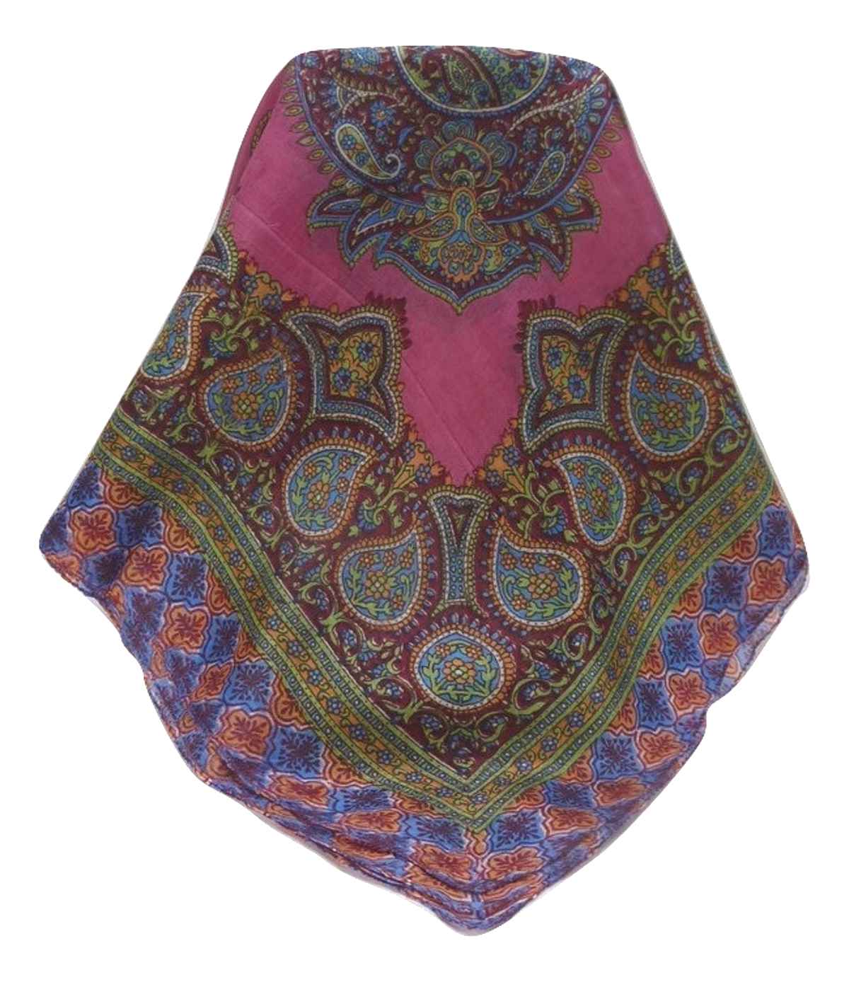 Mulberry Silk Traditional Square Scarf Obi Cerise by Pashmina & Silk