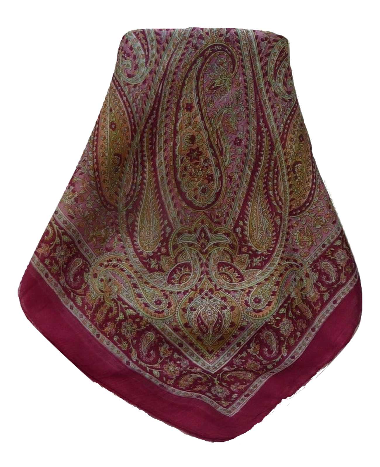 Mulberry Silk Traditional Square Scarf Quiara Rose by Pashmina & Silk