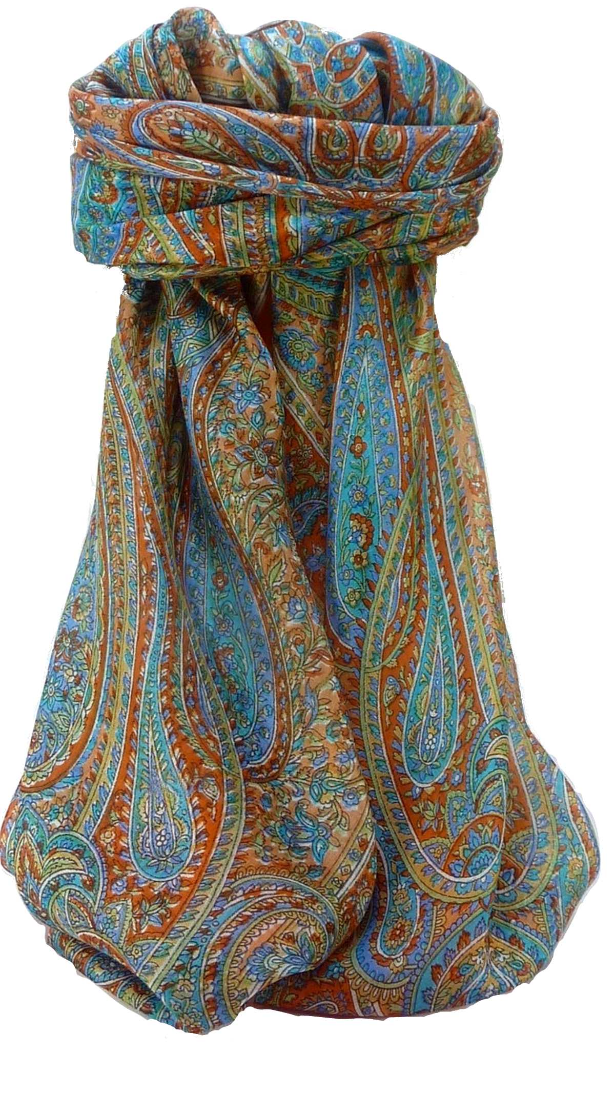 Mulberry Silk Traditional Square Scarf Quiara Terracotta by Pashmina & Silk