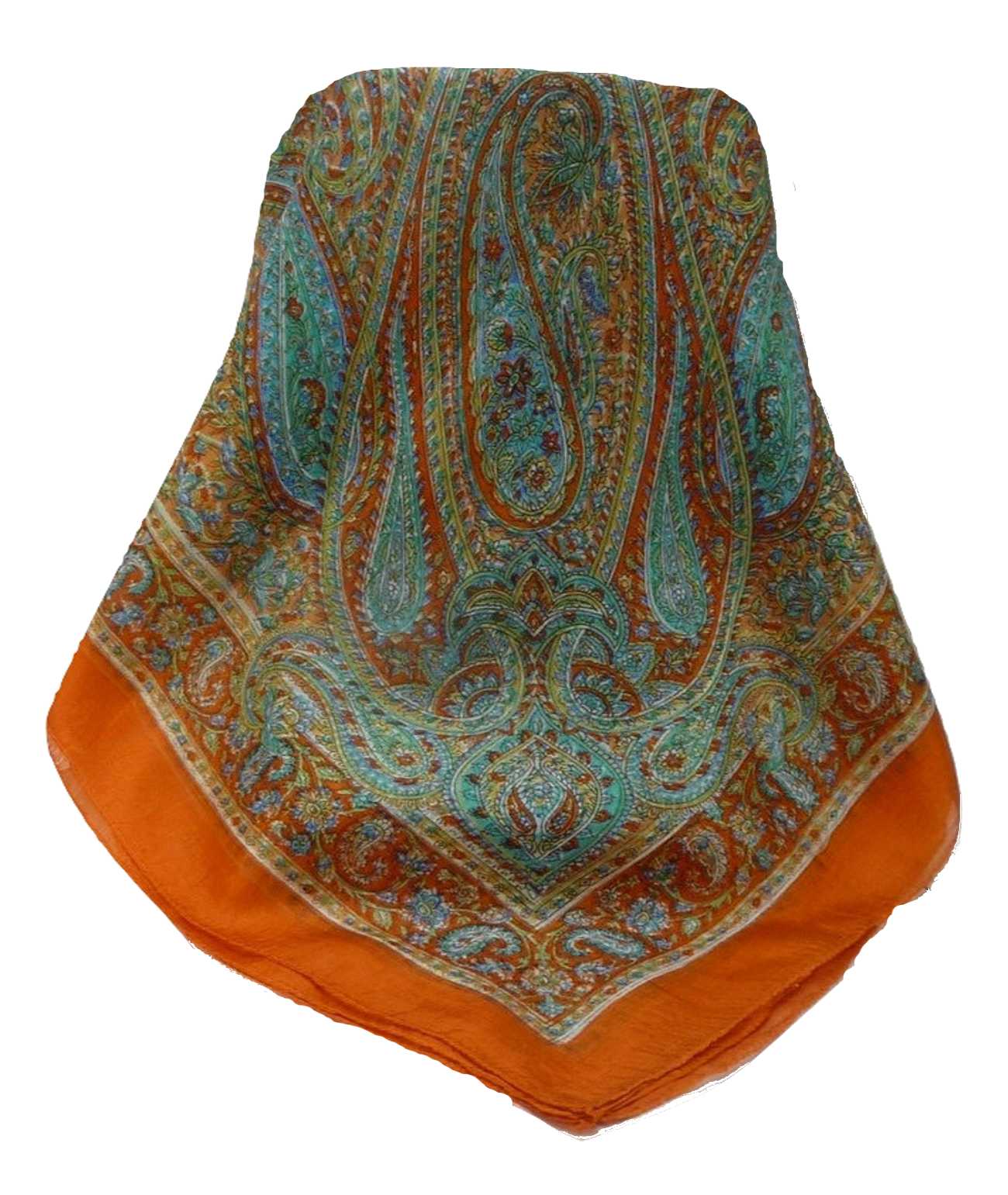 Mulberry Silk Traditional Square Scarf Quiara Terracotta by Pashmina & Silk