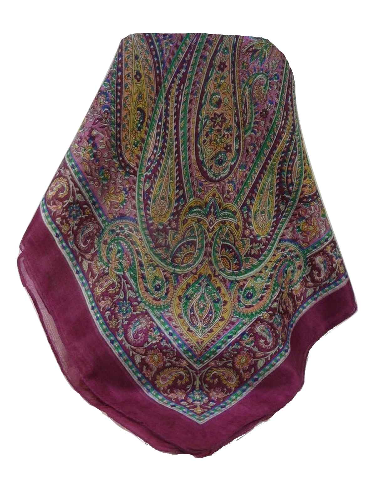 Mulberry Silk Traditional Square Scarf Quiara Violet by Pashmina & Silk