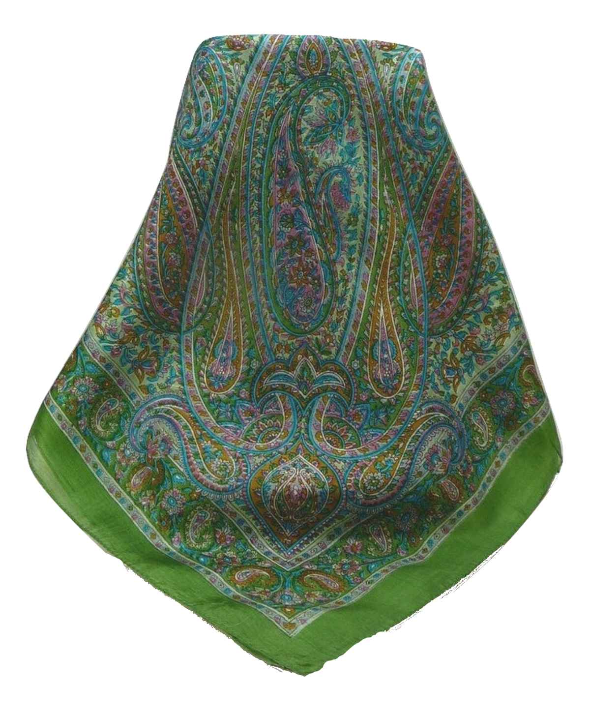 Mulberry Silk Traditional Square Scarf Quiara Sage by Pashmina & Silk