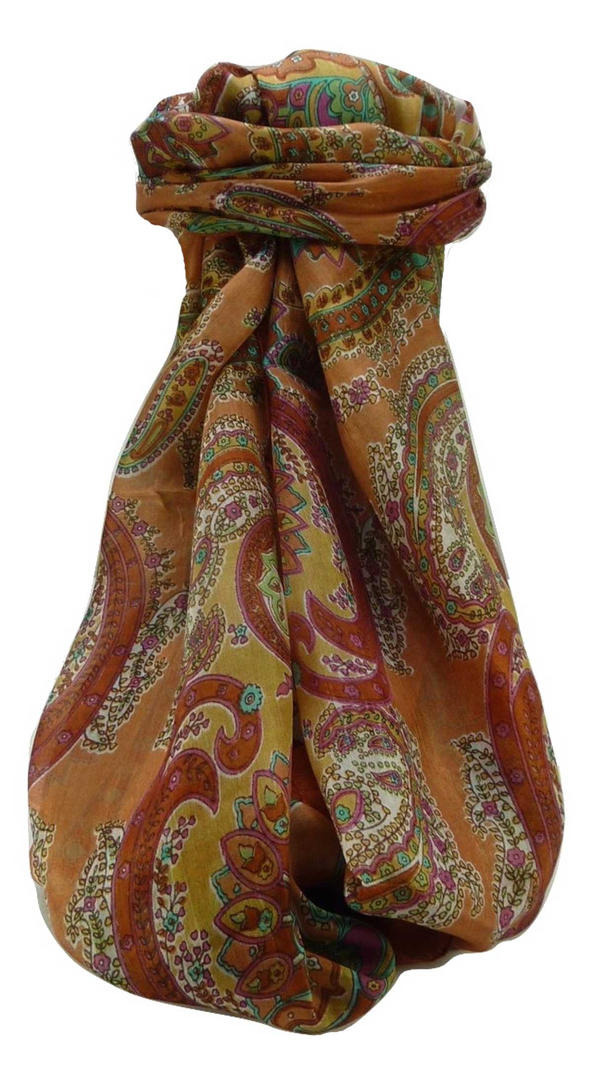 Mulberry Silk Traditional Long Scarf Shipra Copper by Pashmina & Silk