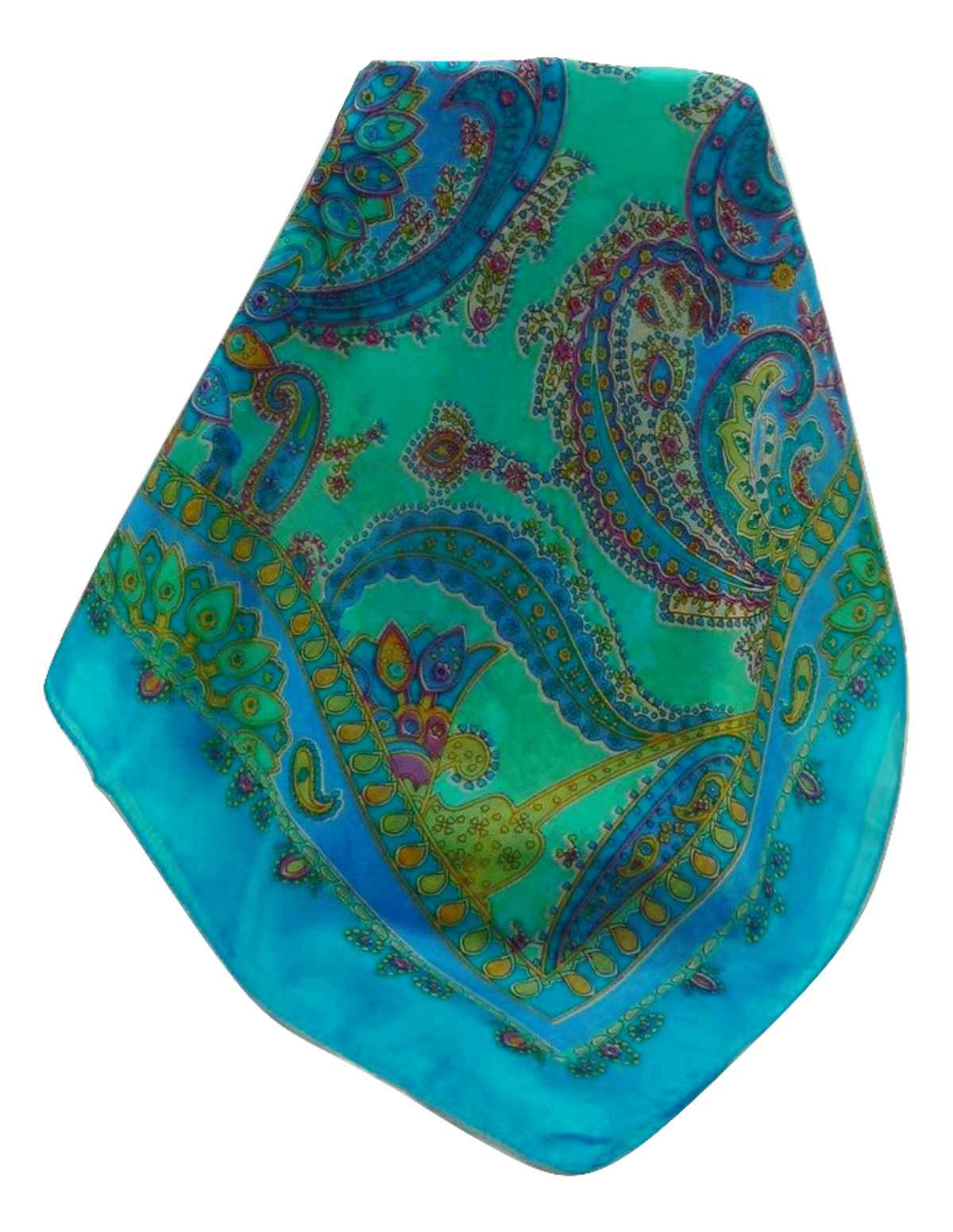 Mulberry Silk Traditional Long Scarf Shipra Aqua by Pashmina & Silk