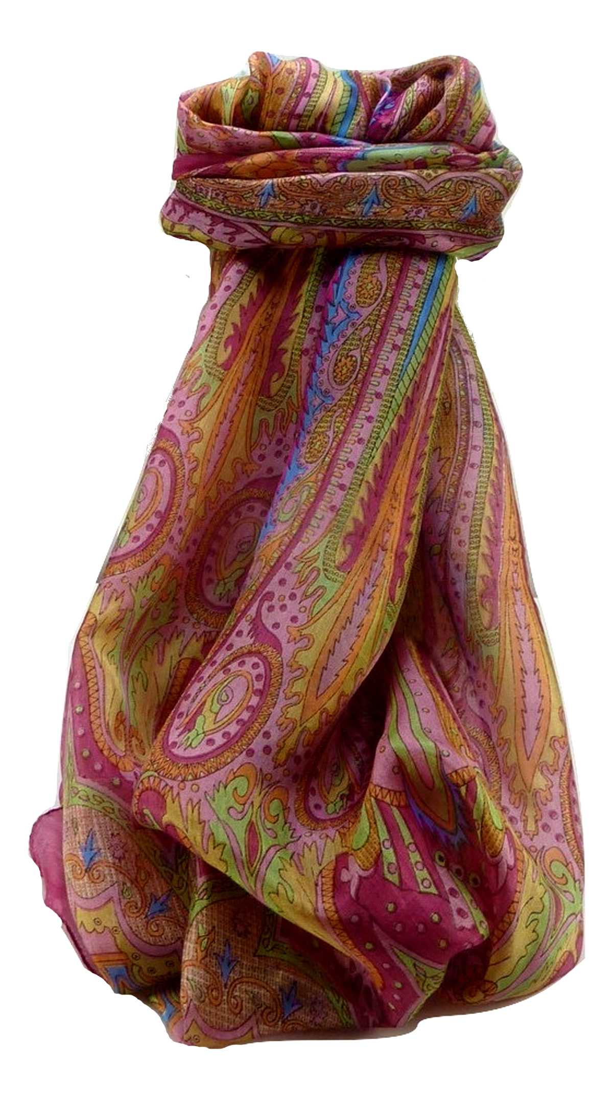 Tradizionale Sciarpa Longa di Seta Chadar Rose di Pashmina & Silk