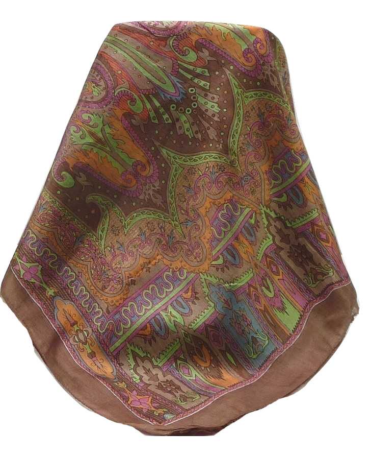 Tradizionale Sciarpa Longa di Seta Chadar Chestnut di Pashmina & Silk