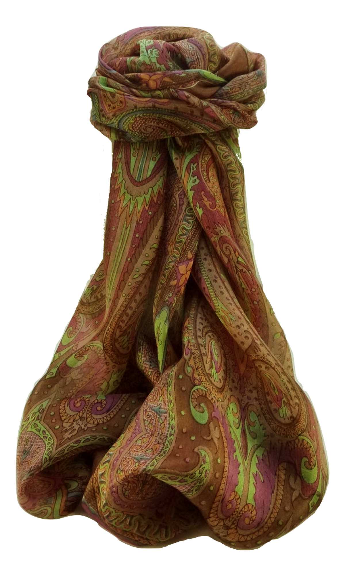 Tradizionale Sciarpa Longa di Seta Chadar Copper di Pashmina & Silk