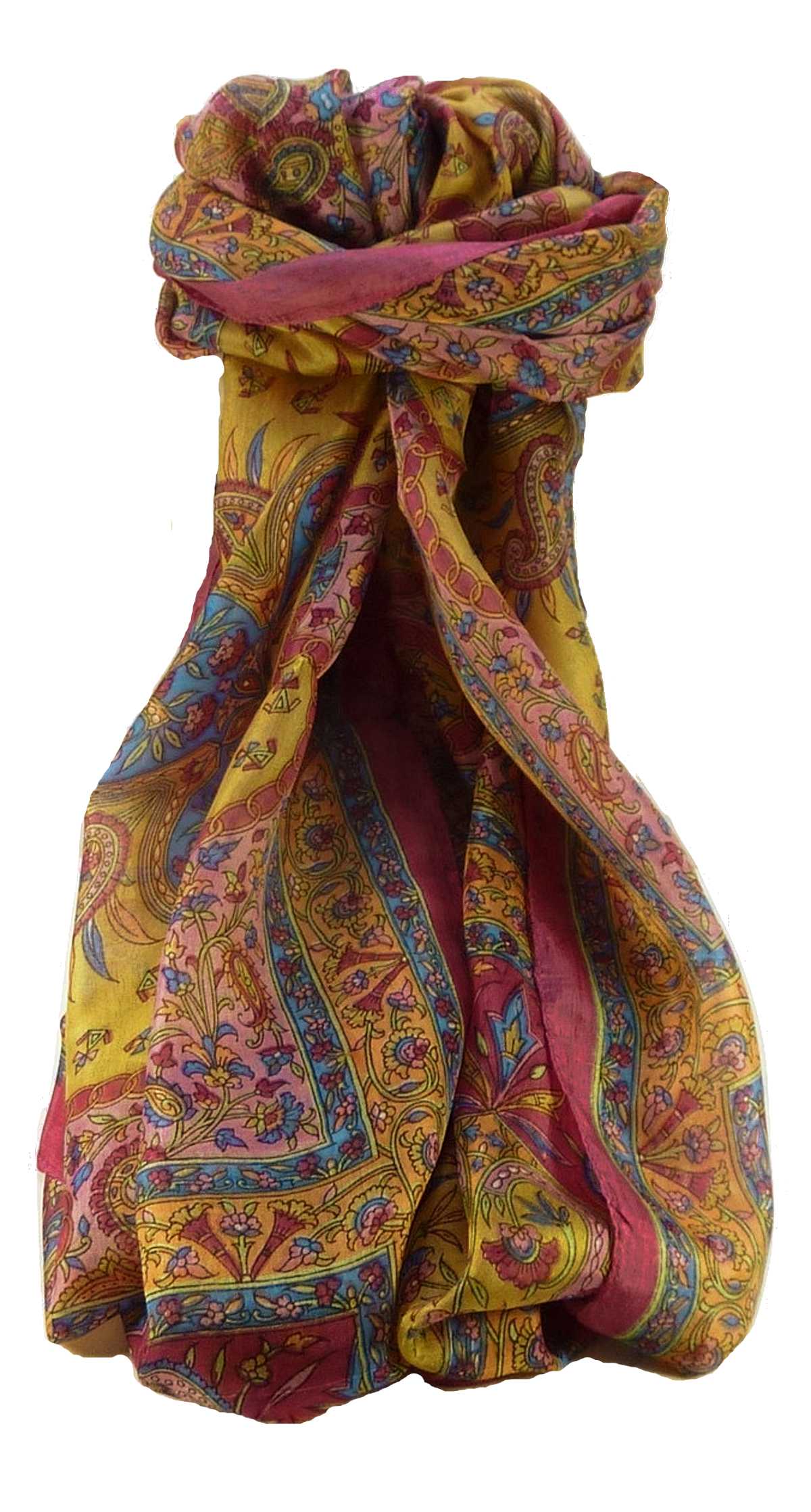 Tradizionale Sciarpa Longa di Seta Sarayu Rose di Pashmina & Silk