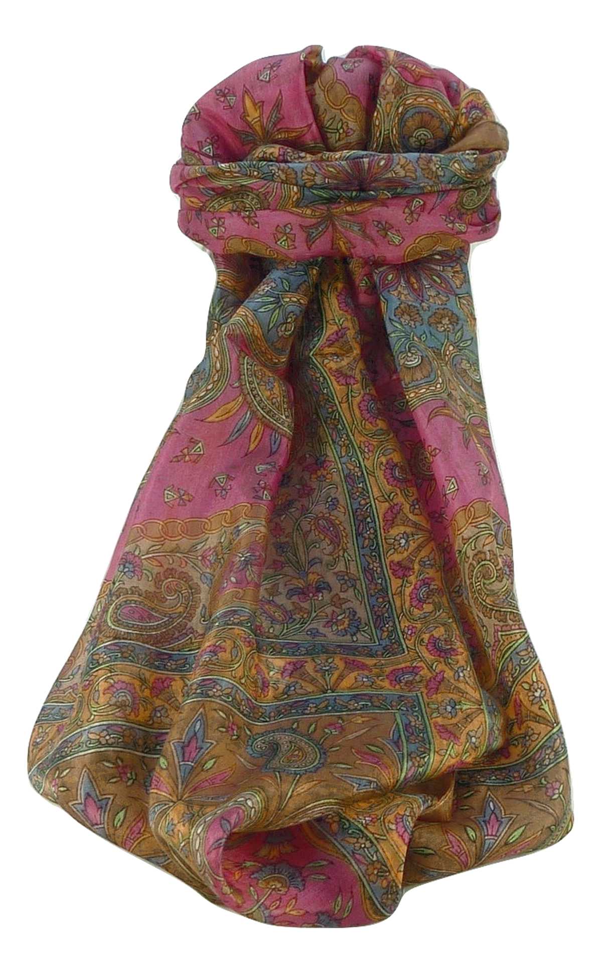 Tradizionale Sciarpa Longa di Seta Sarayu Copper di Pashmina & Silk