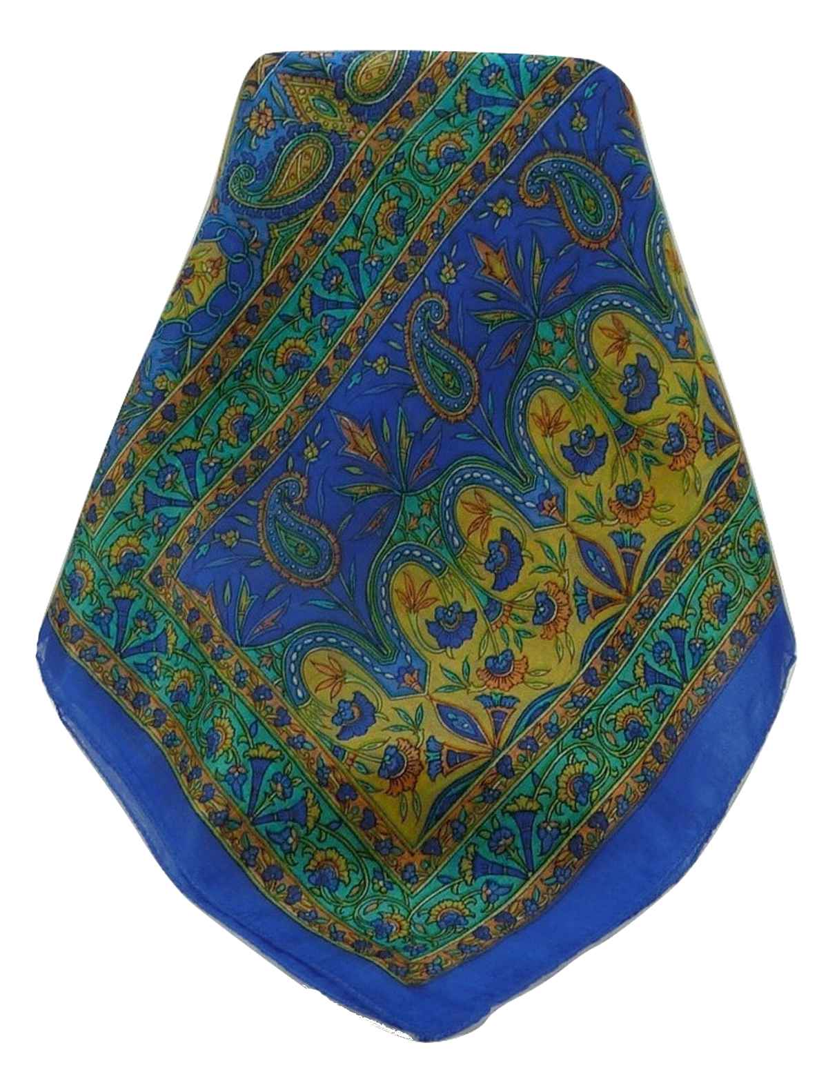 Tradizionale Sciarpa Longa di Seta Sarayu Blue di Pashmina & Silk