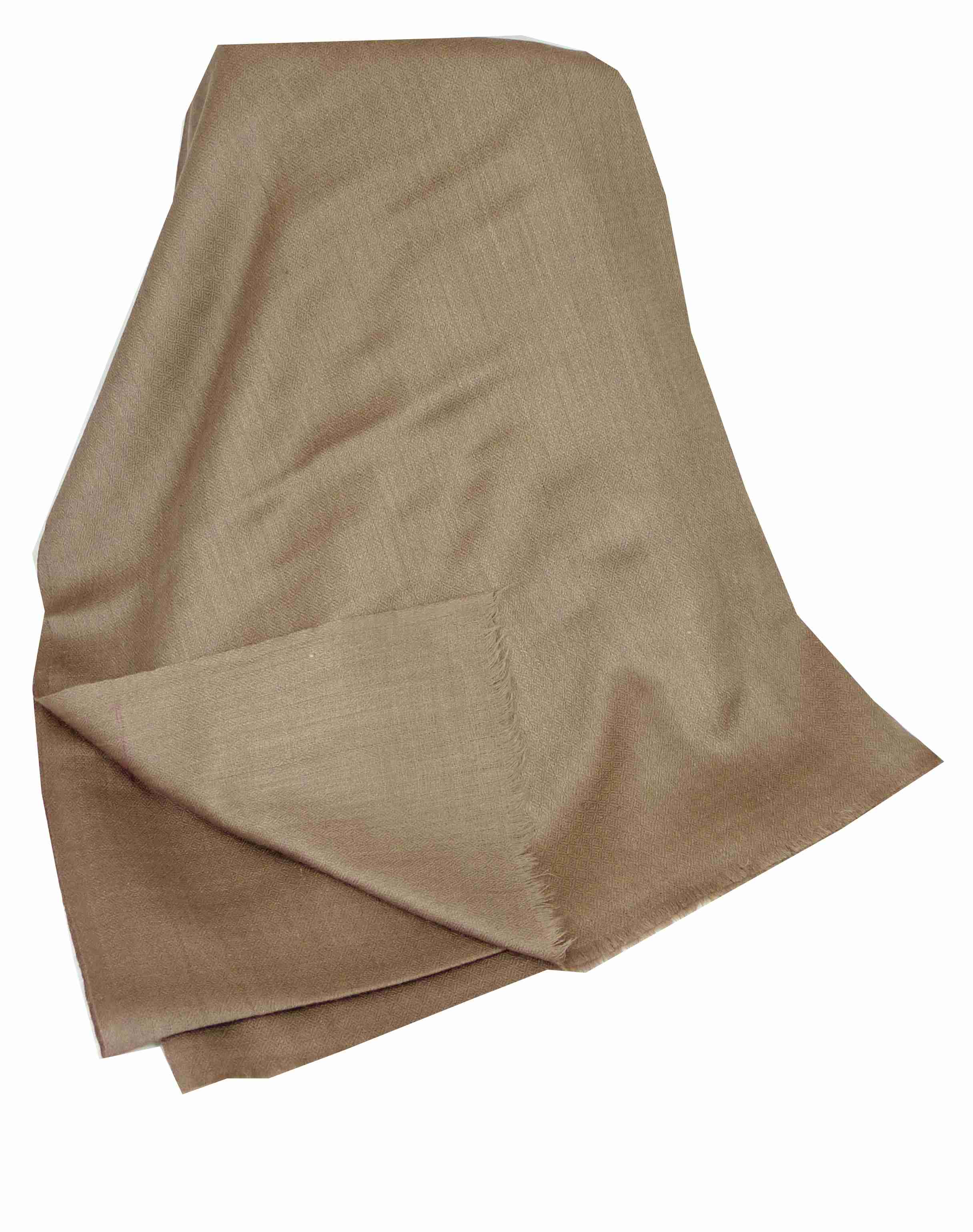 Cashmere Stola Fino Karakorum Birds Eye-Weave Cappuchino di Pashmina & Silk