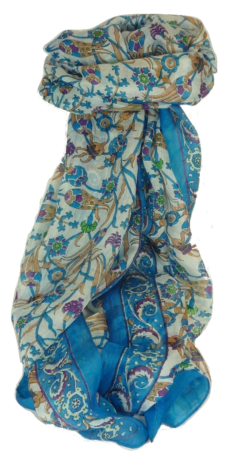 Sciarpa Lunga Contemporary Seta di Gelso Mantri Aquamarine da Pashmina & Silk