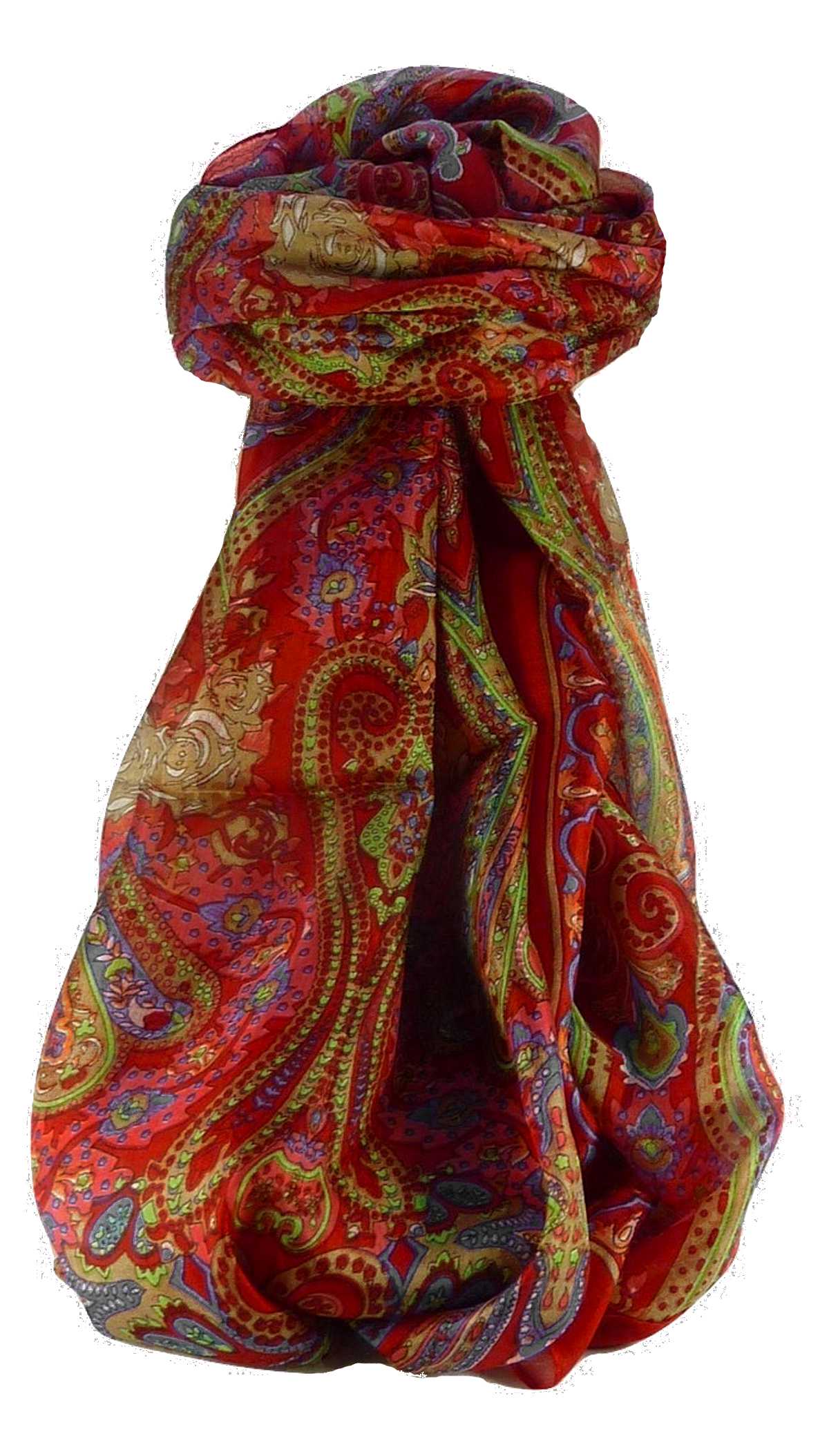 Foulard Traditional Soie de Mûrier Godavary Scarlet de Pashmina & Silk 