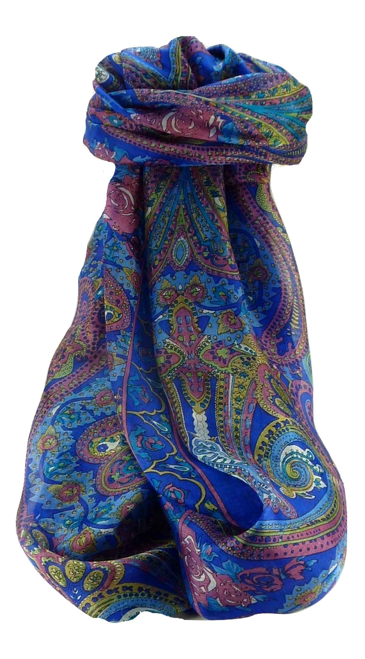 Foulard Traditional Soie de Mûrier Godavary Blue de Pashmina & Silk 