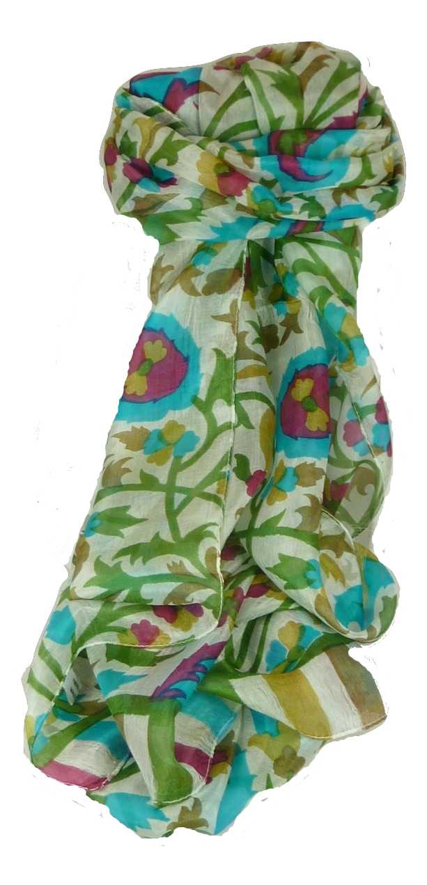 Mulberry Silk Contemporary Long Scarf Mooli Peony by Pashmina & Silk