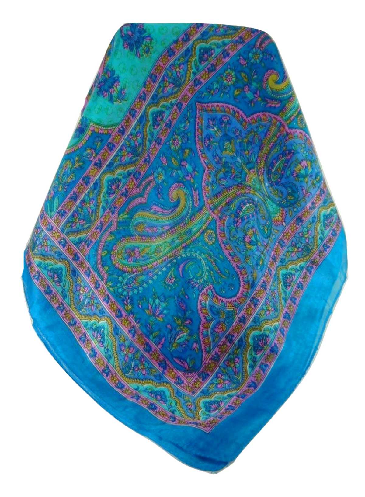 Tradizionale Sciarpa Longa di Seta Cauver Aqua di Pashmina & Silk