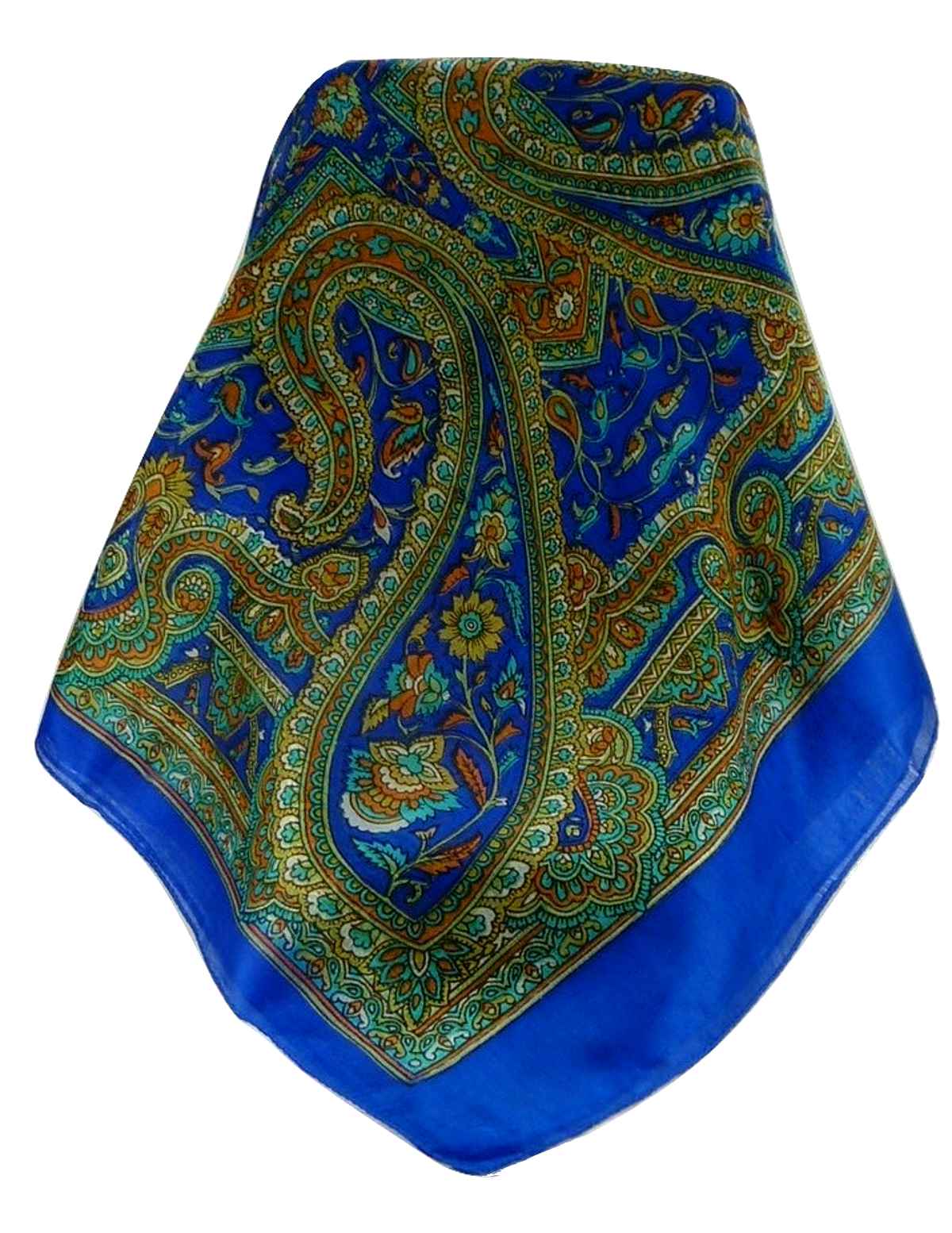 Tradizionale Sciarpa Longa di Seta Kareng Blue di Pashmina & Silk