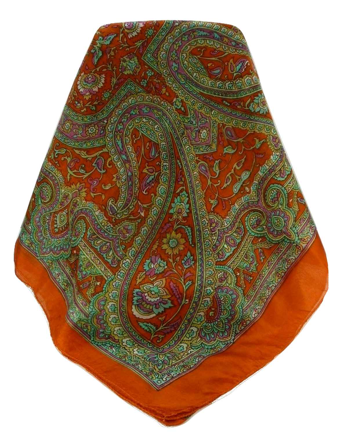 Tradizionale Sciarpa Longa di Seta Kareng Terracotta di Pashmina & Silk