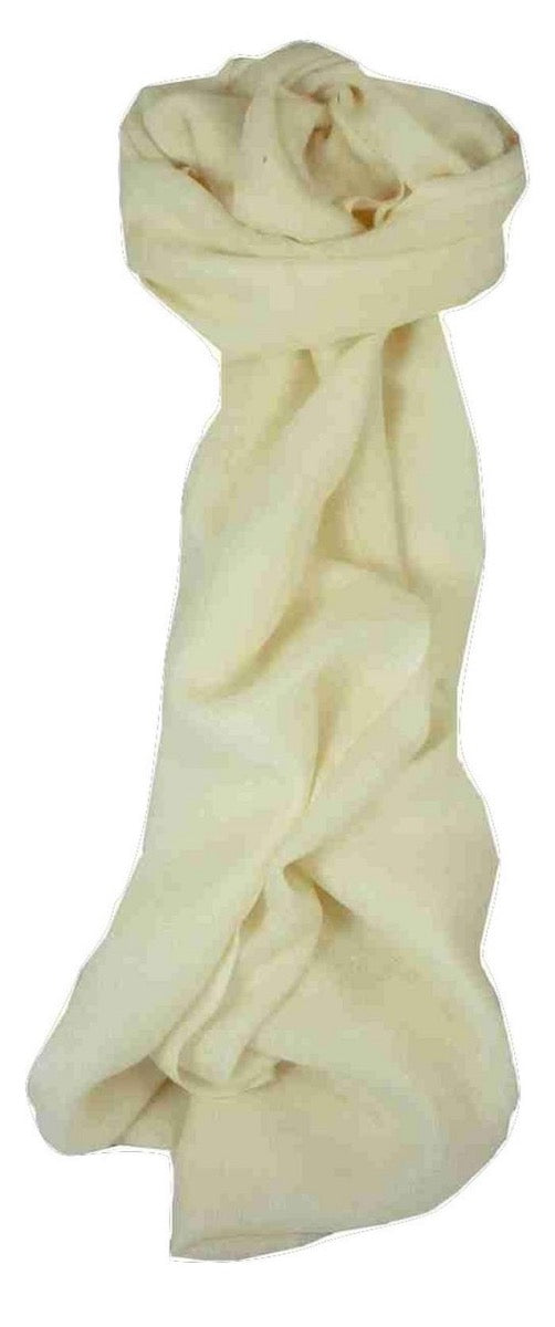 MENS Fine Cashmere Scarf Ivory by Pashmina & Silk