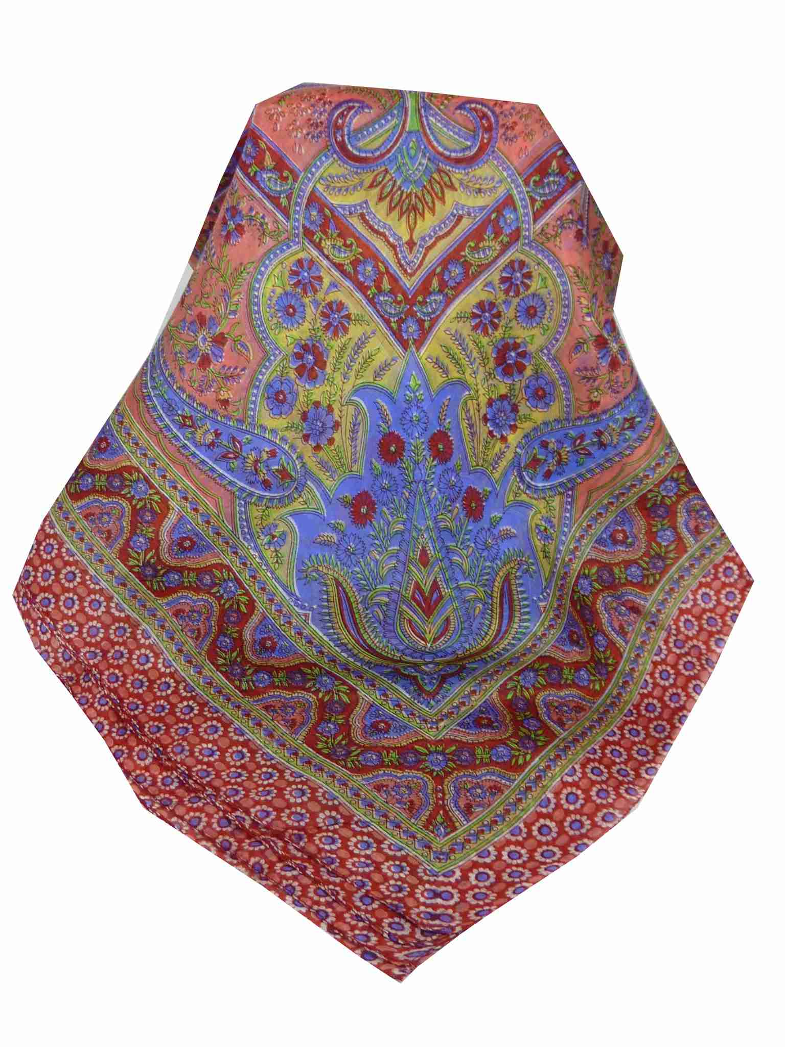 Tradizionale Sciarpa Quadrata di Seta Ami Red di Pashmina & Silk